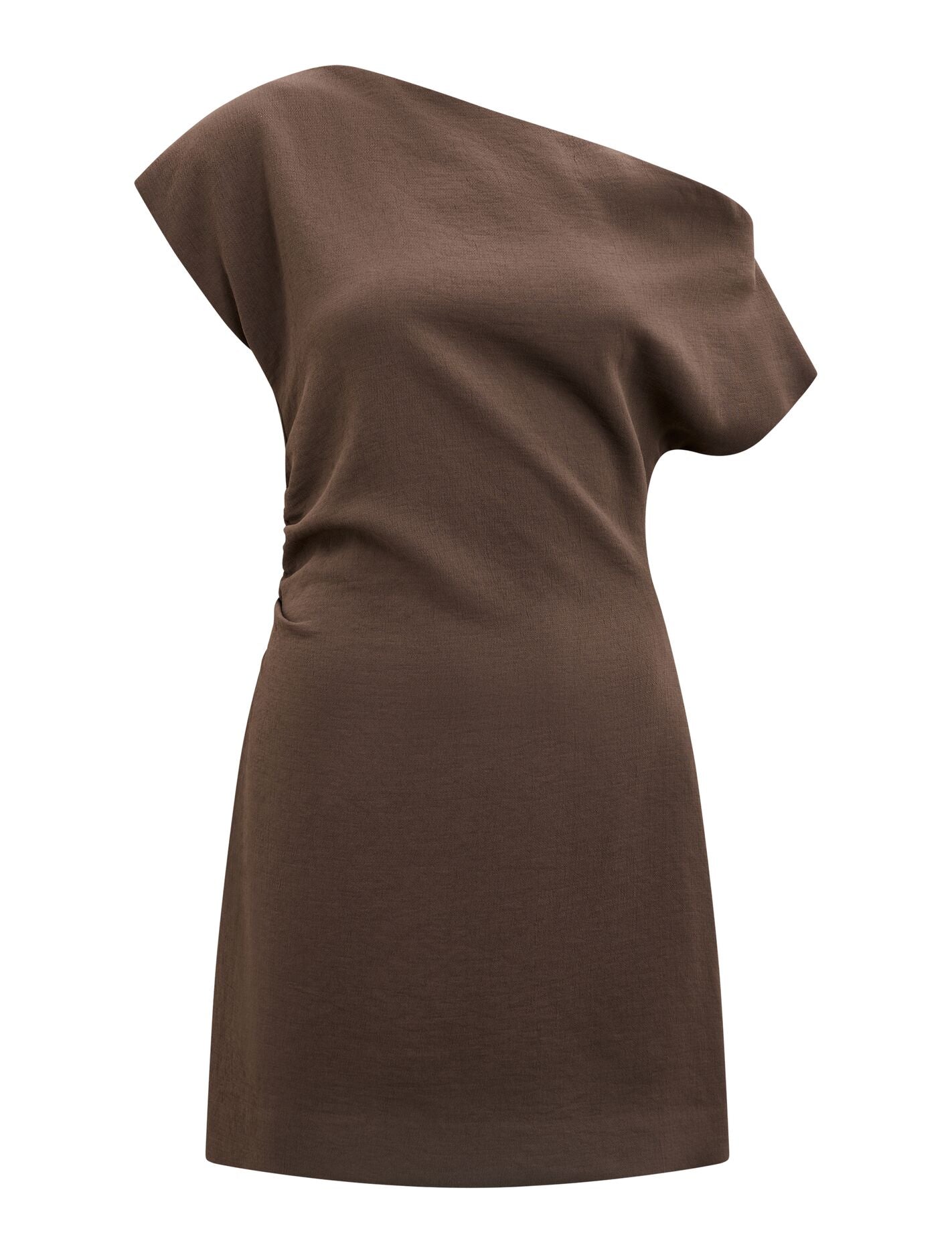 Danielle Asymmetrical Mini Dress Porcini | Forever New