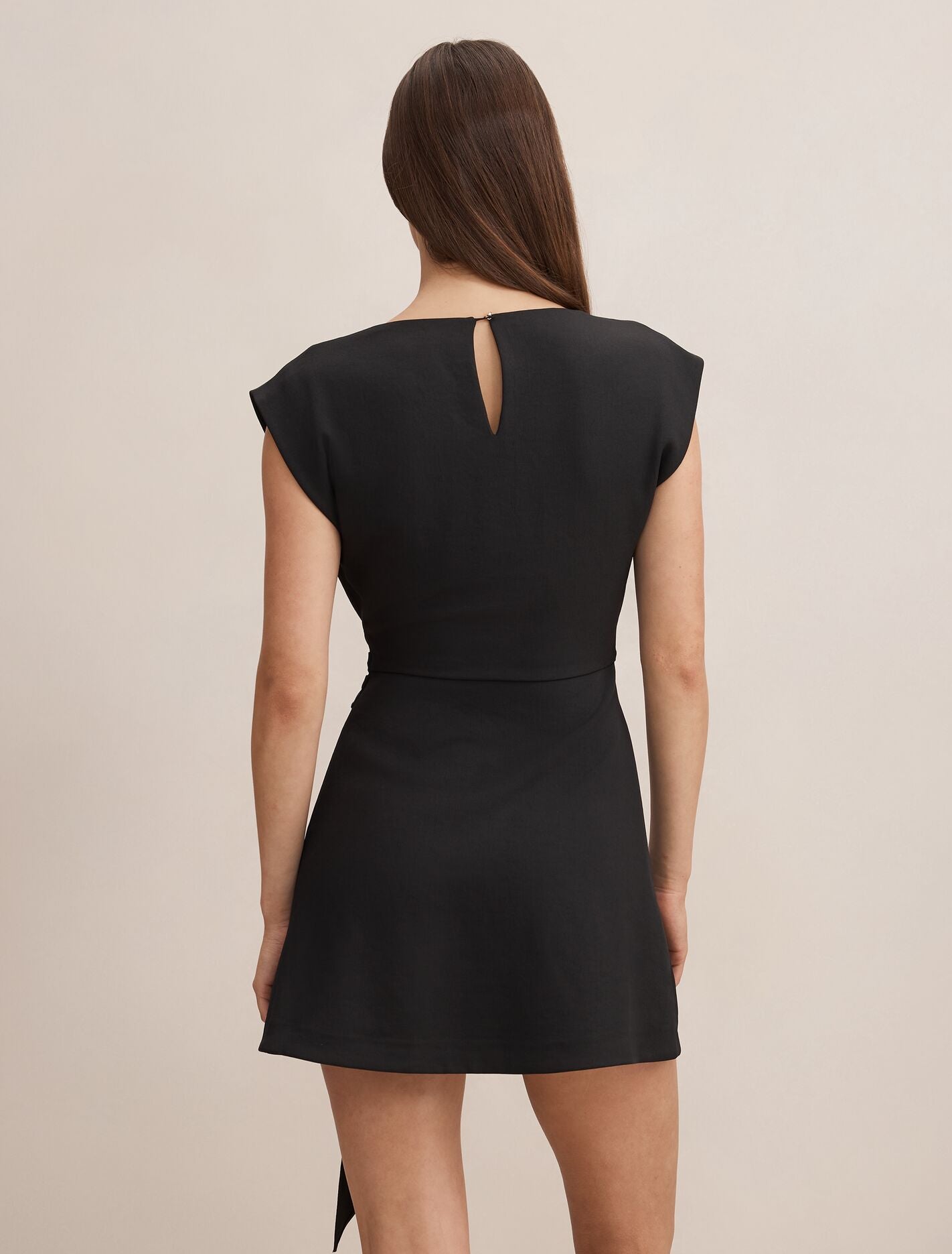 Peony Tie Front Mini Dress Black | Forever New