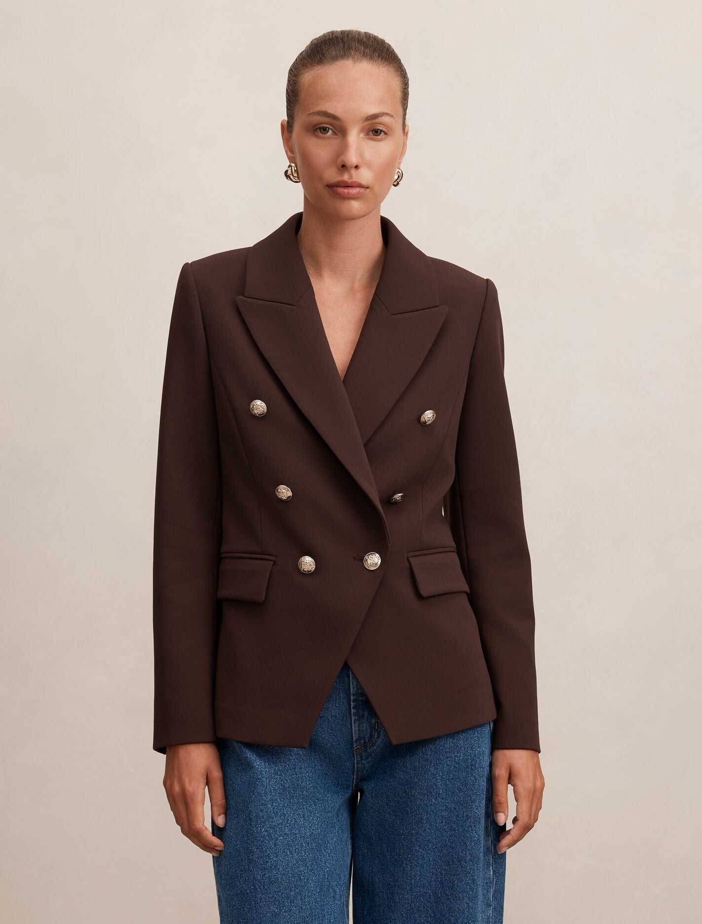 Tiana Military Blazer Chocolate Forever New