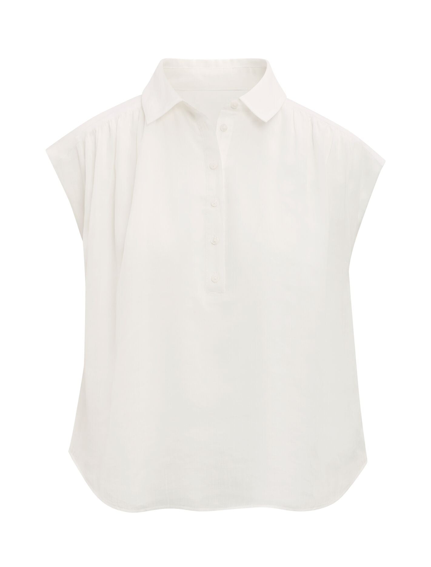 Haven Gathered Sleeveless Blouse Porcelain | Forever New