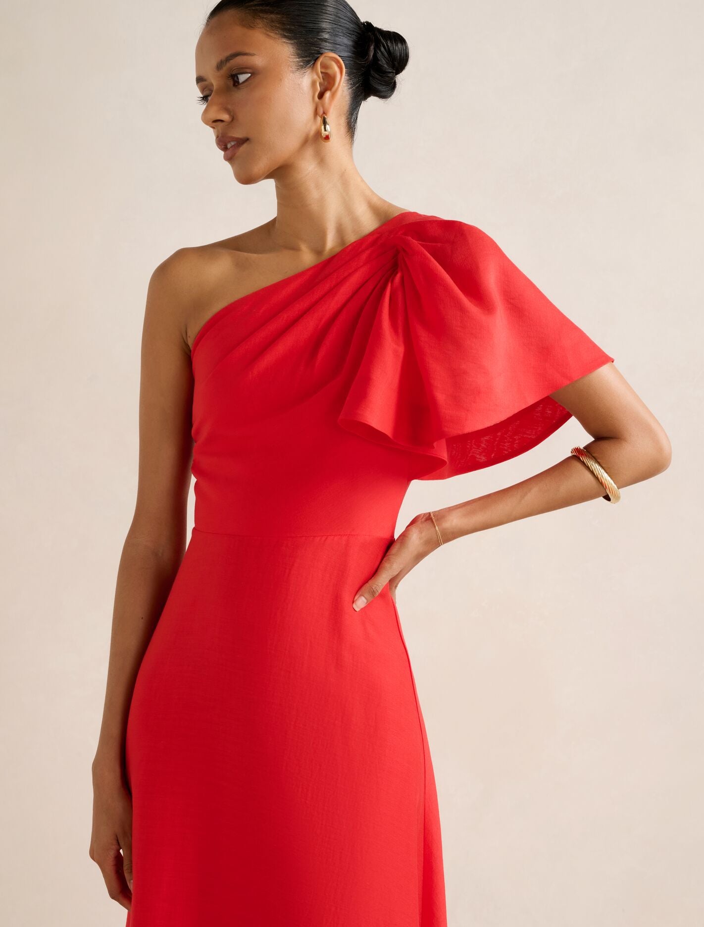 Mattea Petite One Shoulder Midi Dress