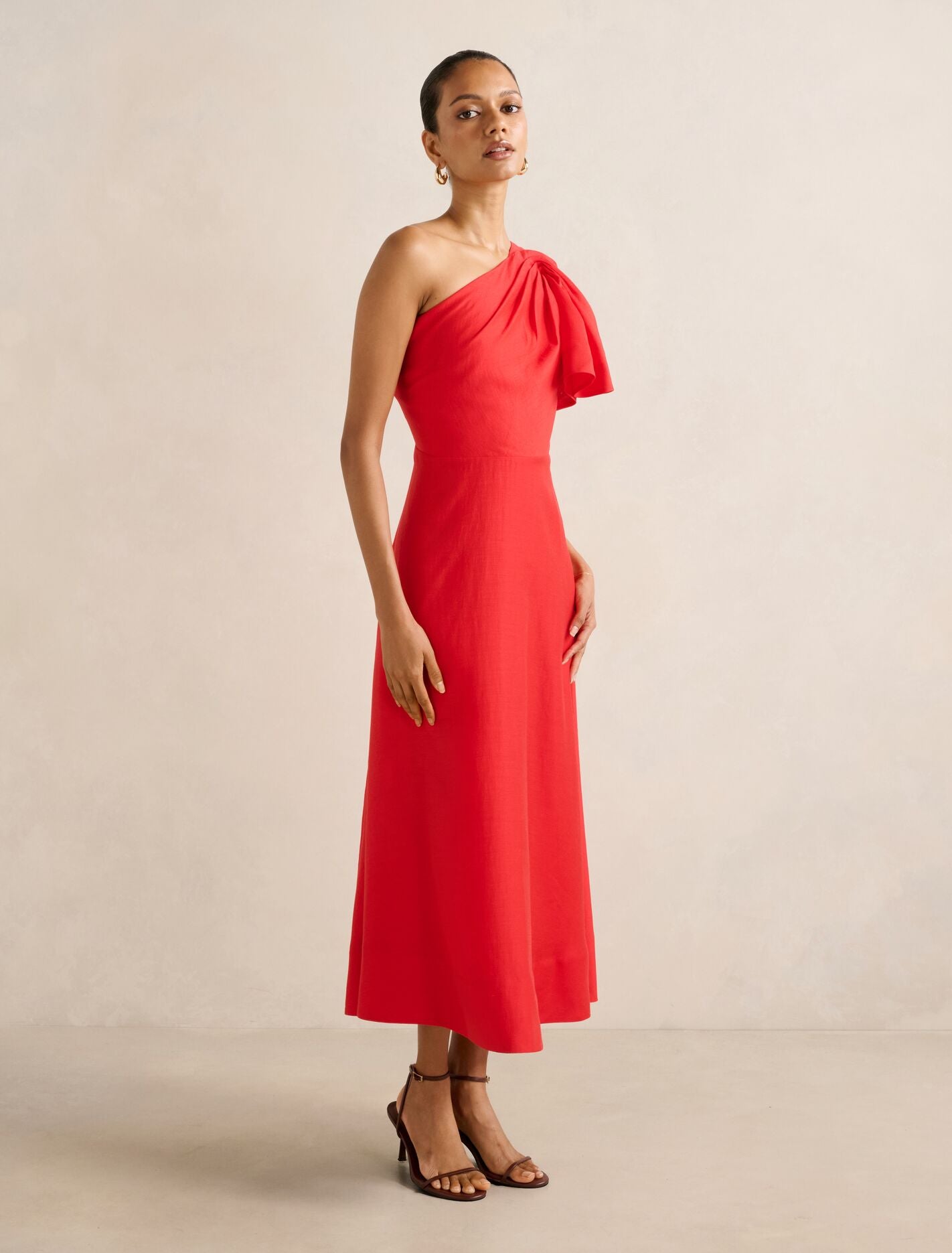 Mattea Petite One Shoulder Midi Dress