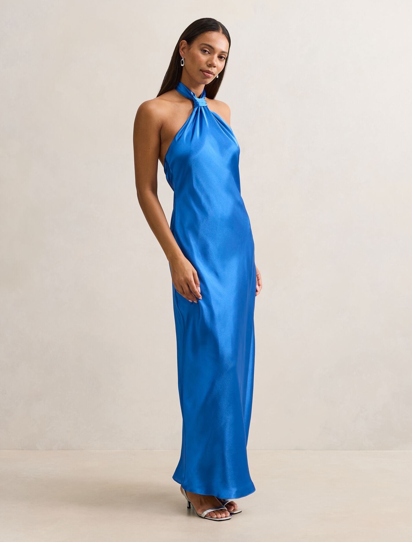 Yvette Halter Neck Satin Maxi Dress Forever New