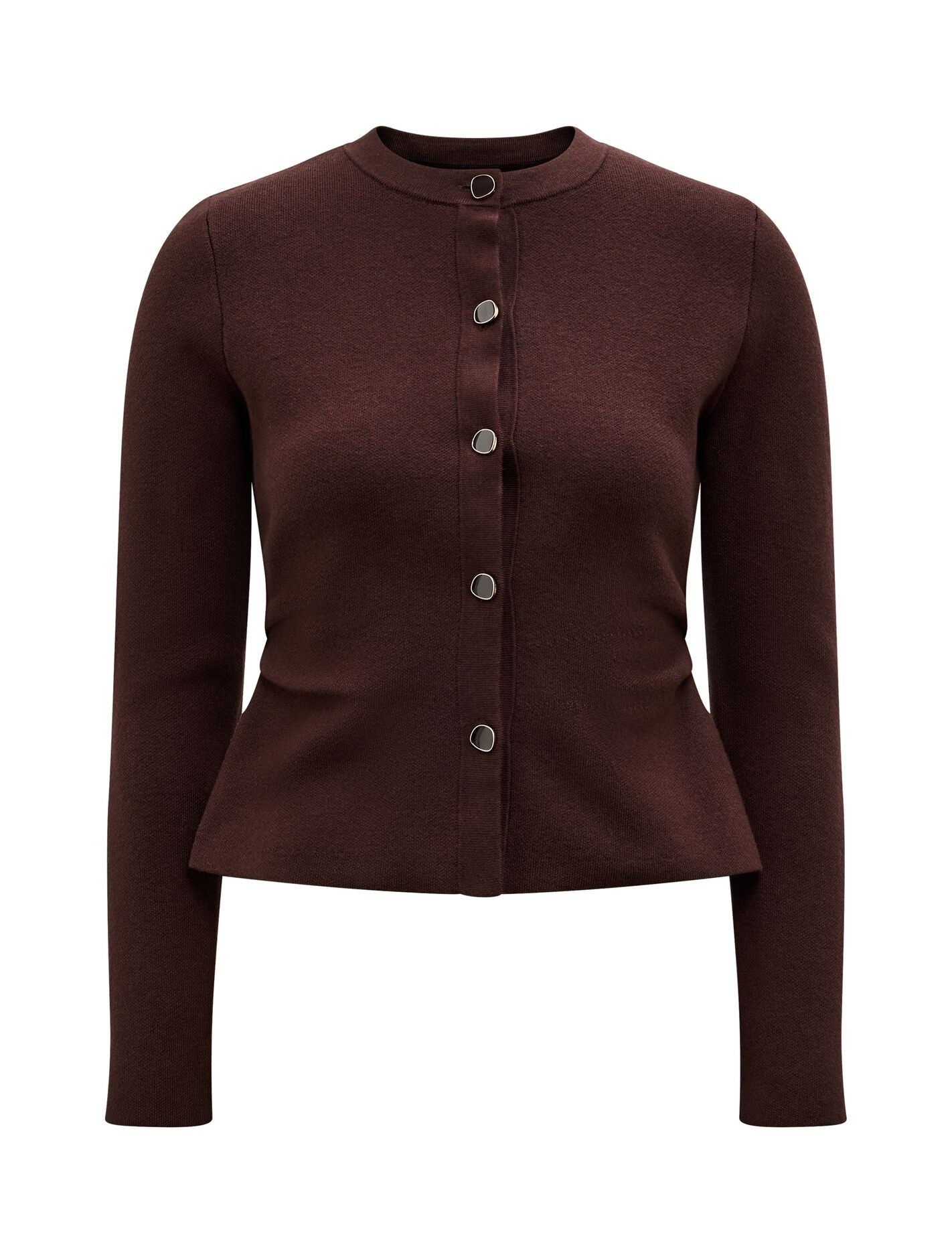 Valencia Structured Knit Cardigan Chocolate | Forever New