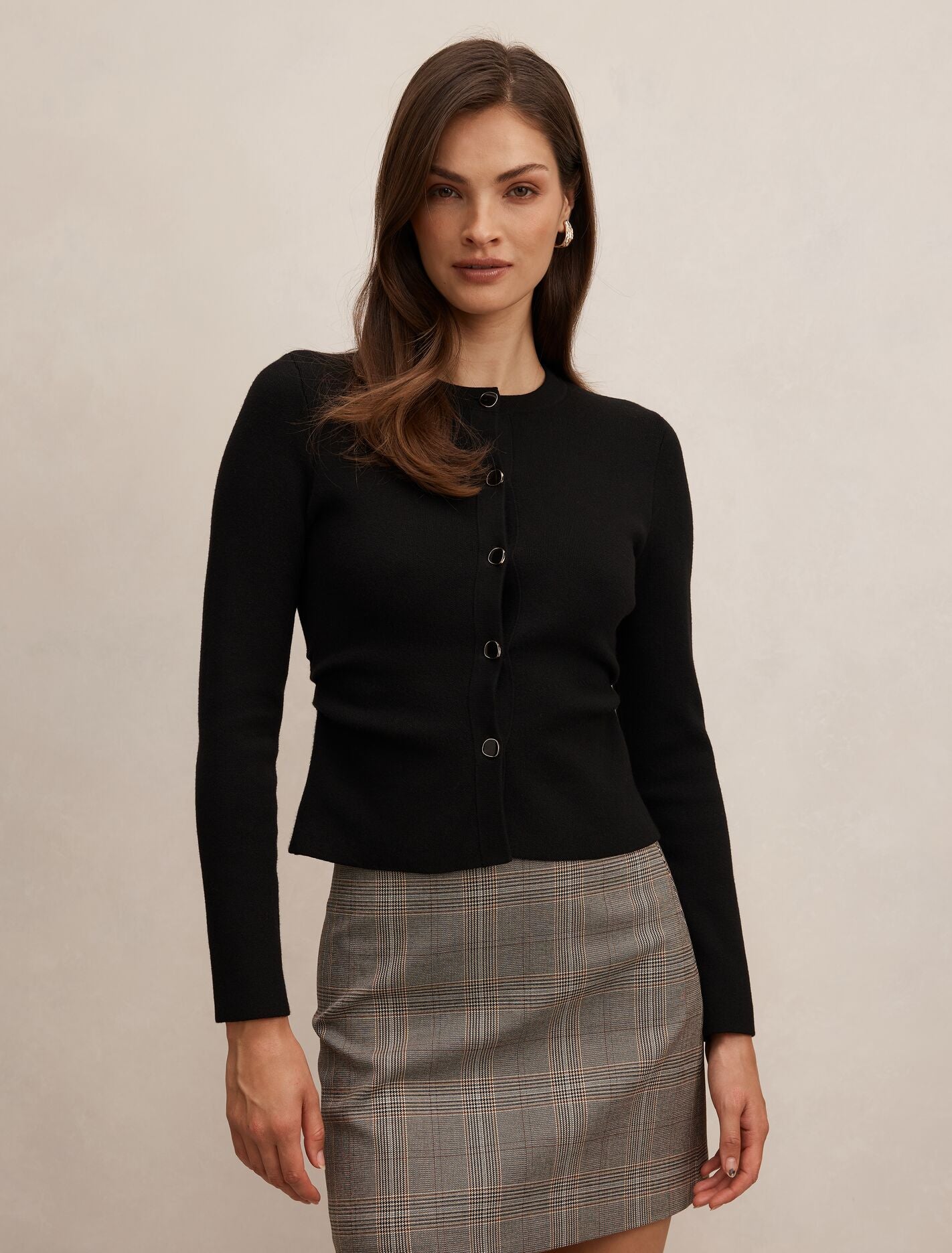 Valencia Structured Knit Cardigan Black | Forever New