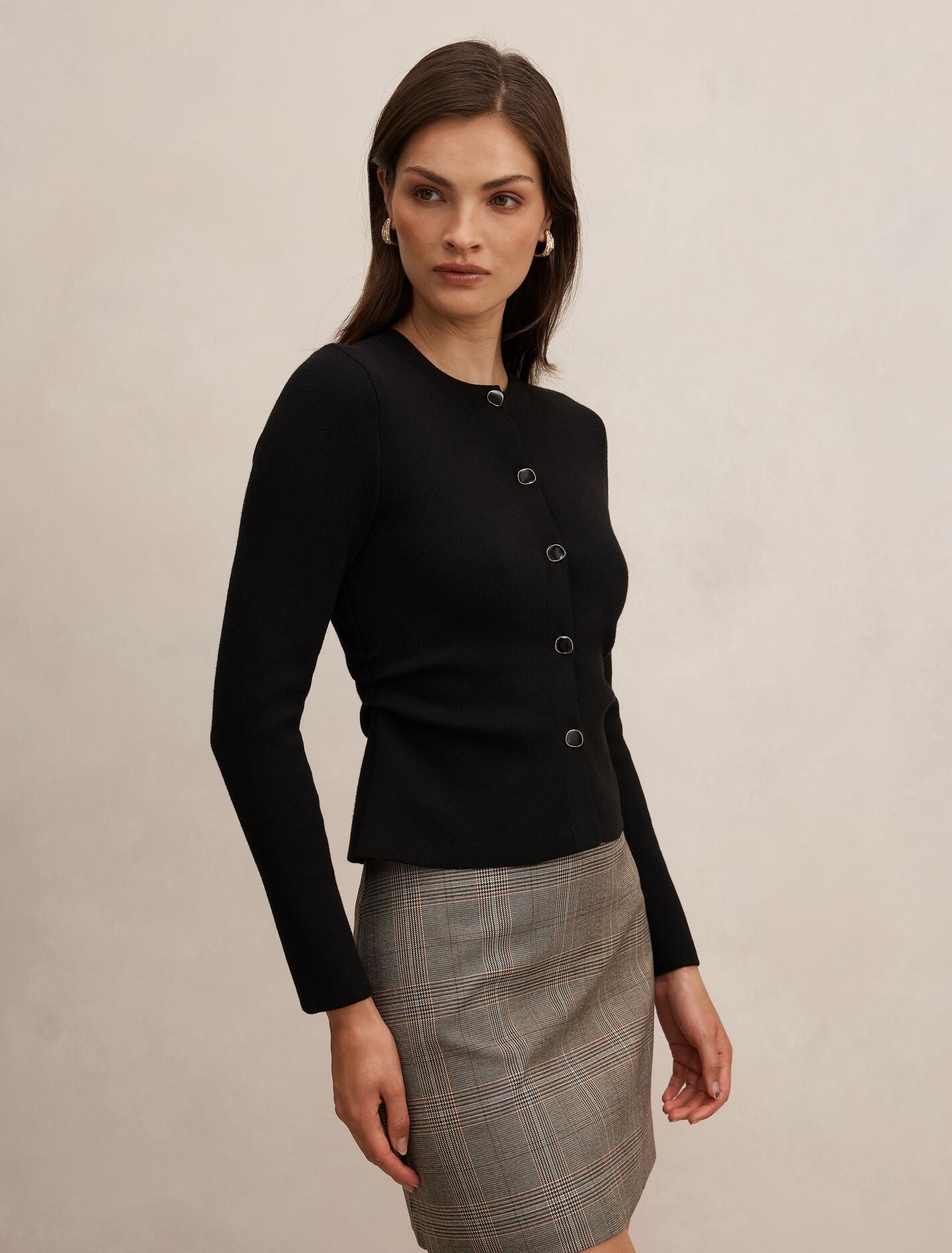 Valencia Structured Knit Cardigan Black | Forever New