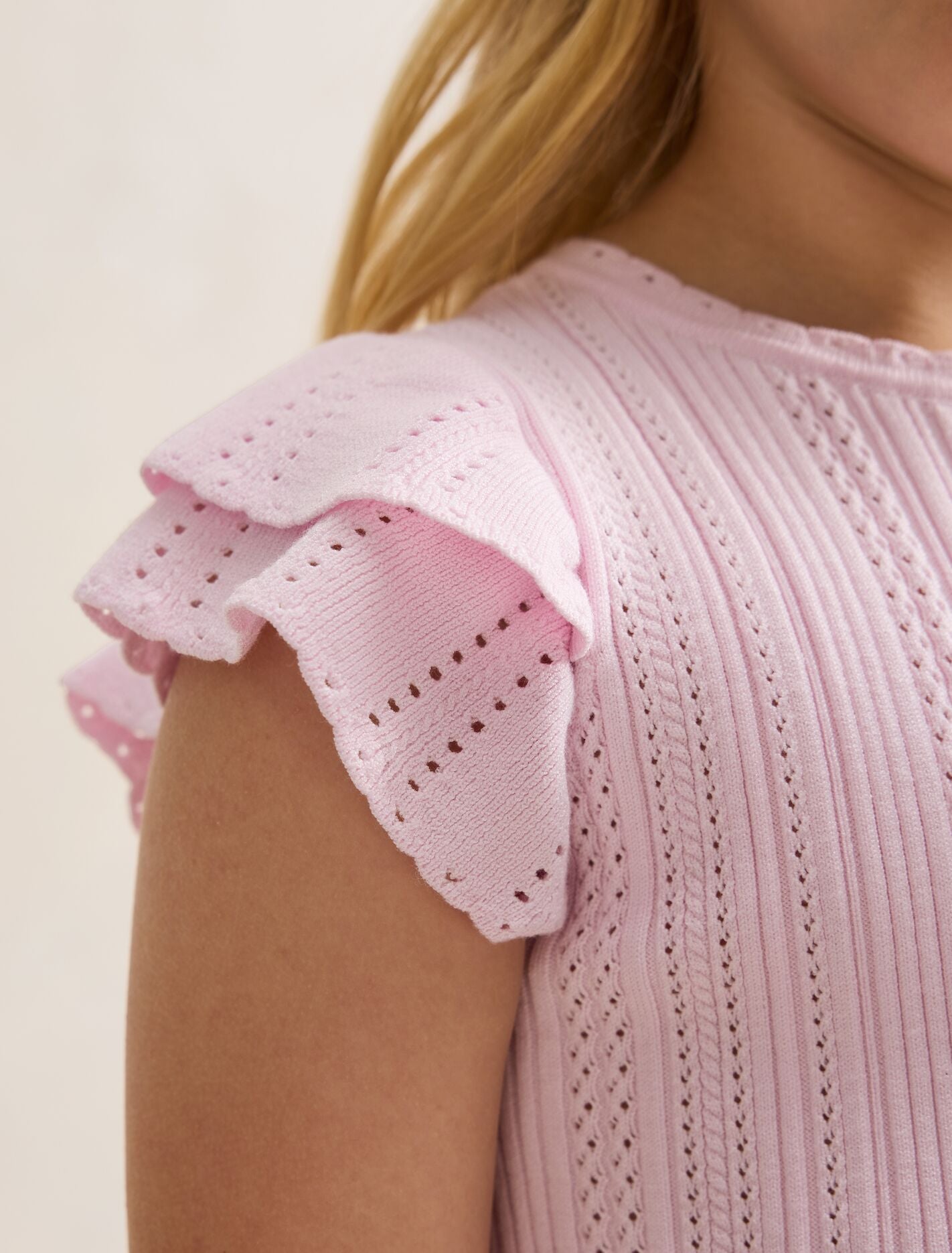 Danielle Girls Flutter Sleeve Knit Top Pink | Forever New