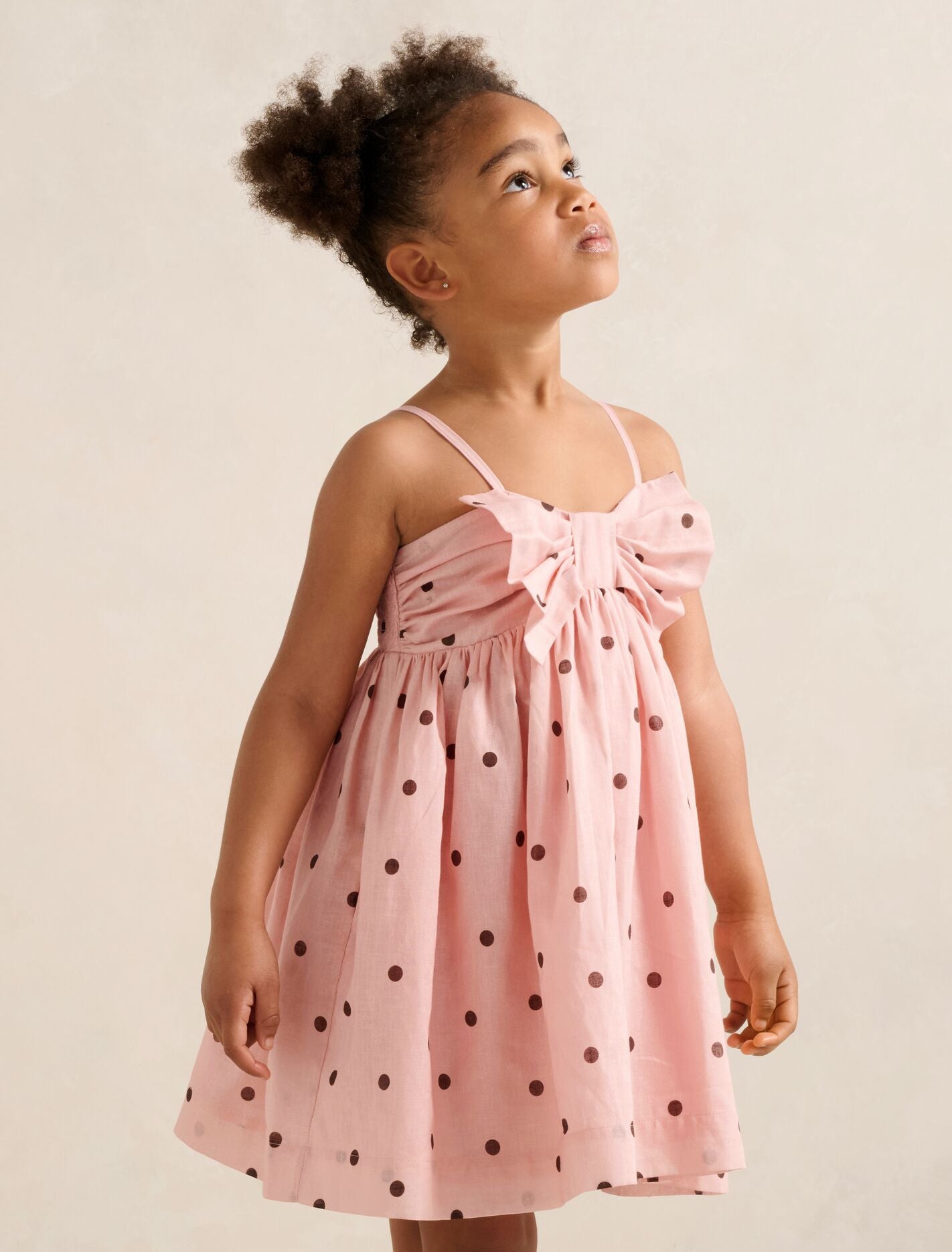 Helena Girls Bow Dress Pink Saxton Spot Forever New