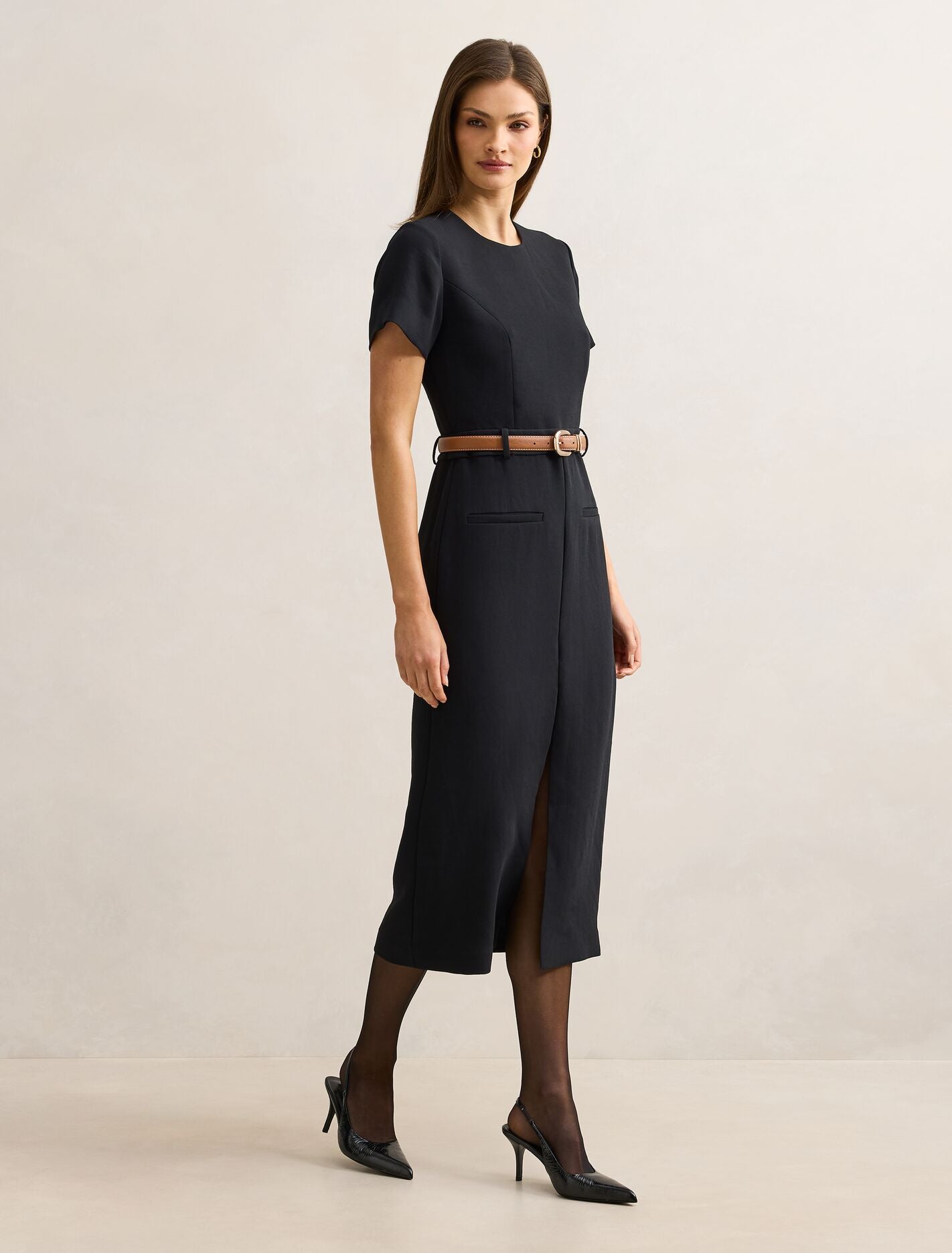 Bailee Belted Tailored Midi Dress Forever New