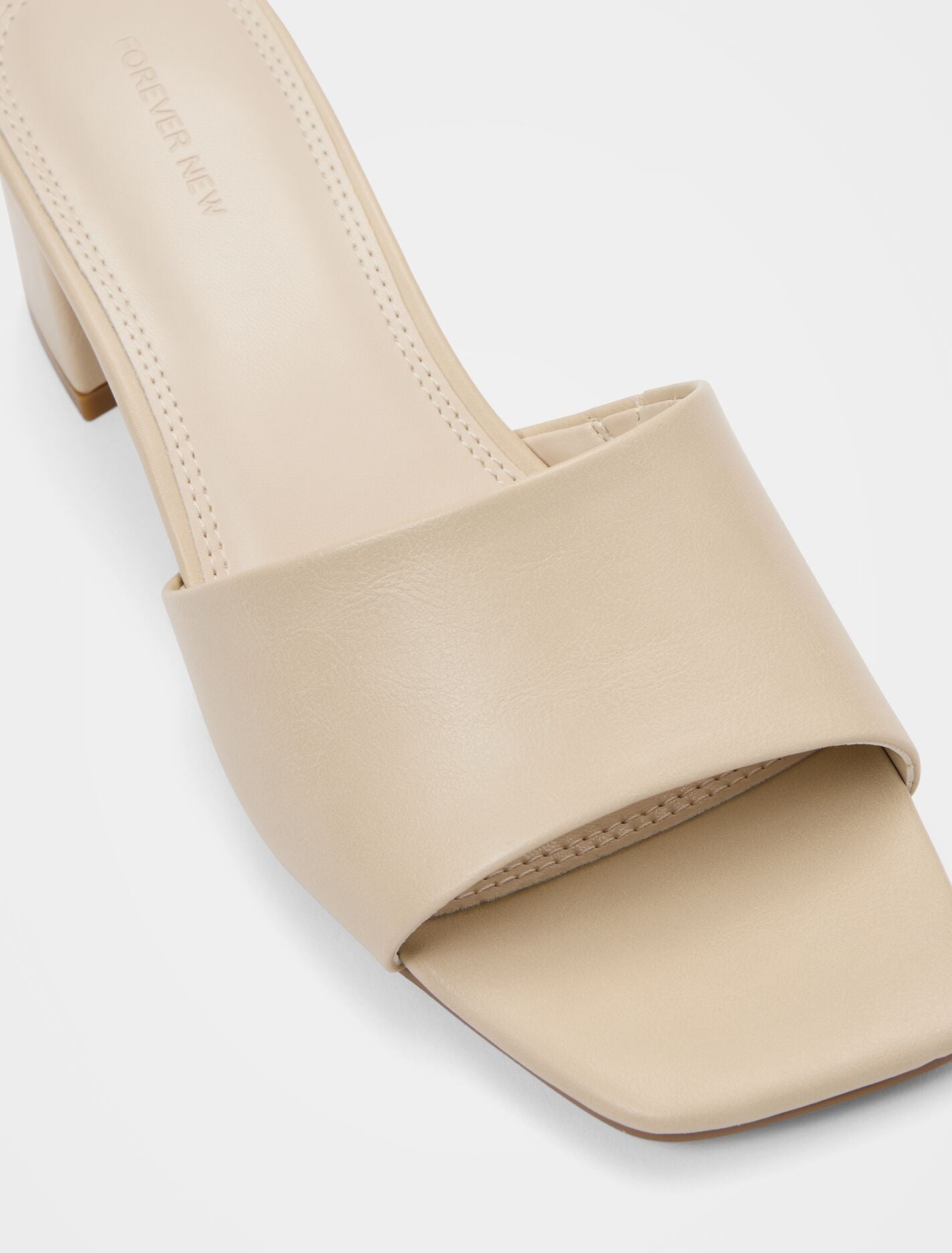 Blaire Block Heel Mule Nude | Forever New