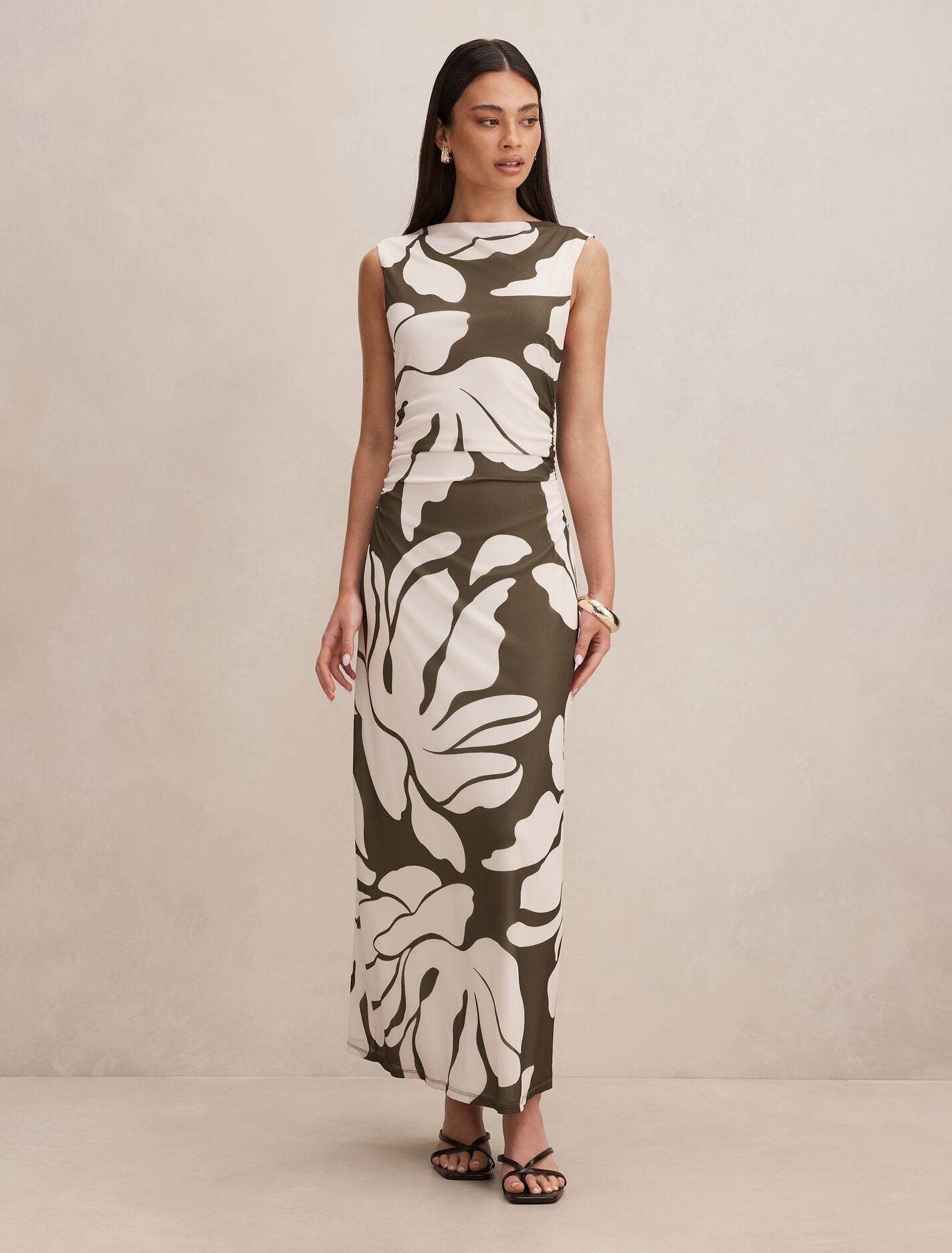 Allegra Mesh Midi Dress Ravina Abstract | Forever New