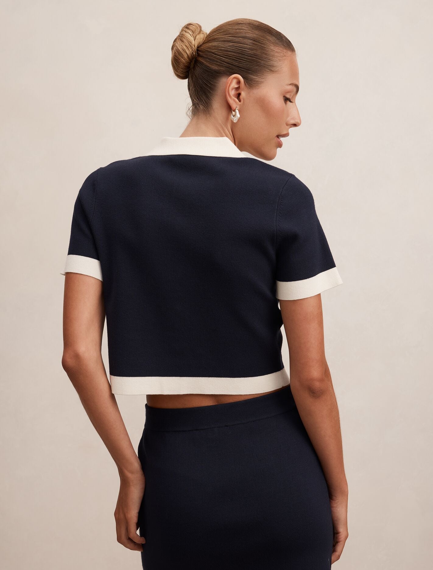 Farah Knitted Button Through T-shirt Forever New