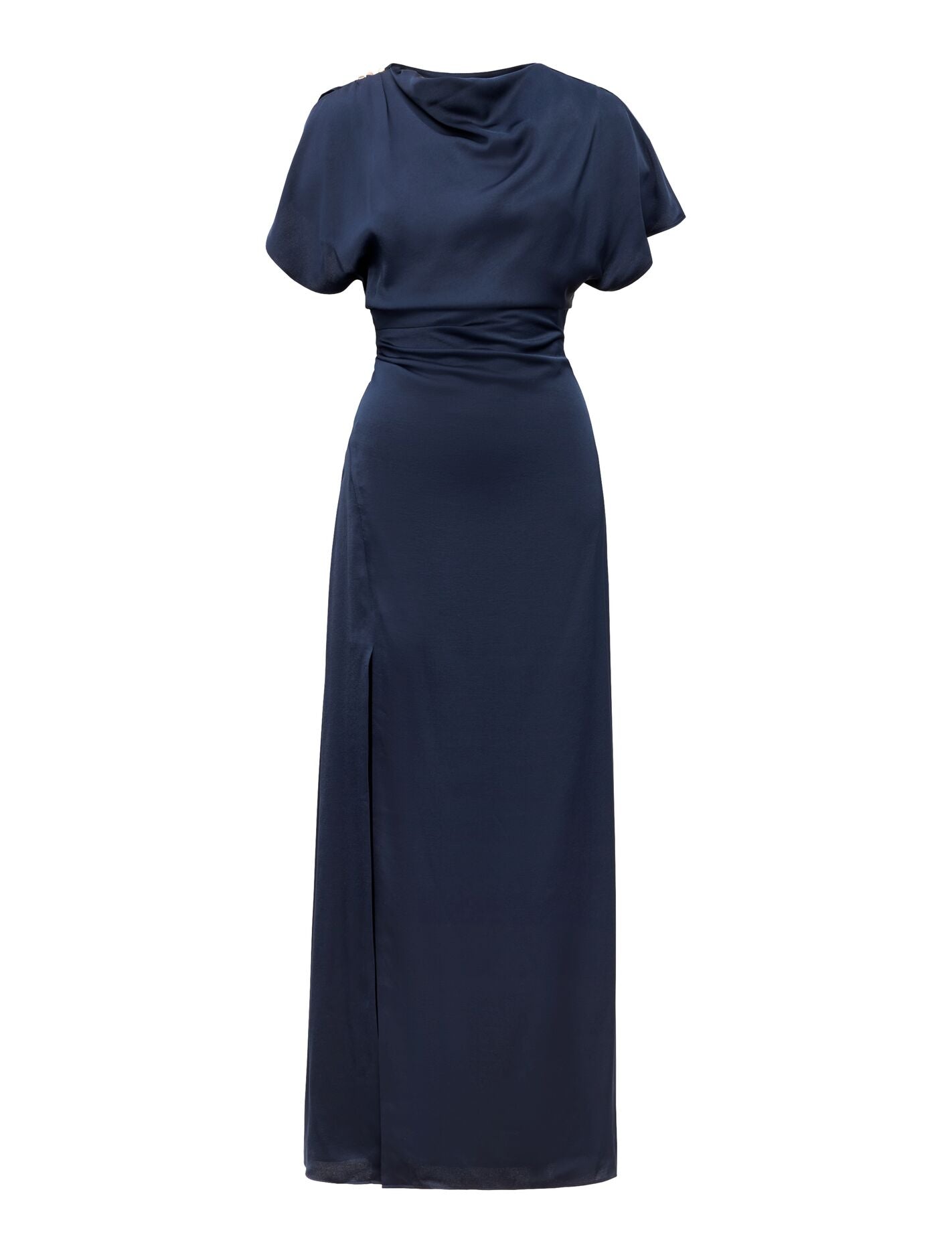 Genevieve Satin Drape Maxi Dress Navy | Forever New Genevieve Satin Drape Maxi Dress Navy | Forever New