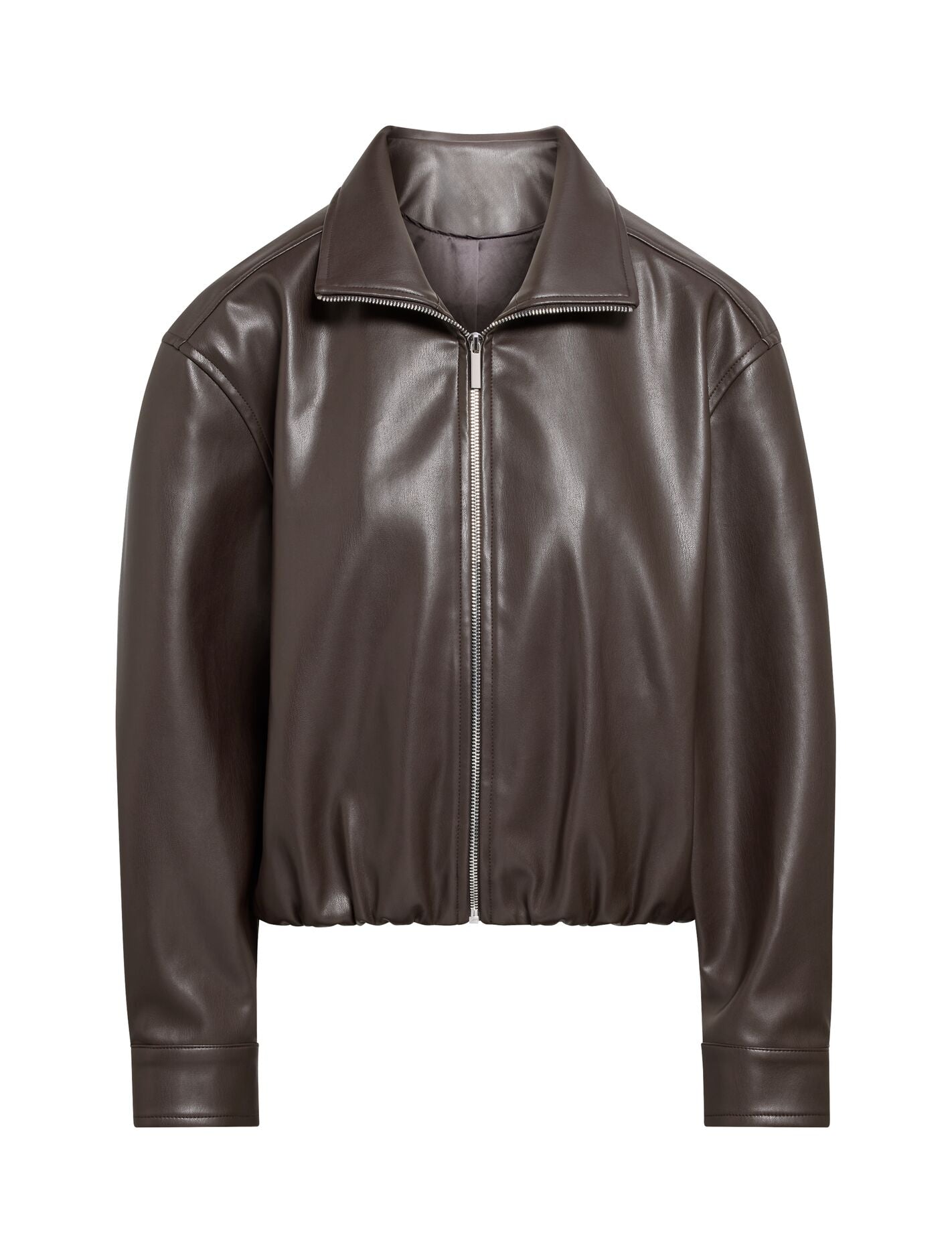 Julia Pu Funnel Neck Jacket Chocolate | Forever New