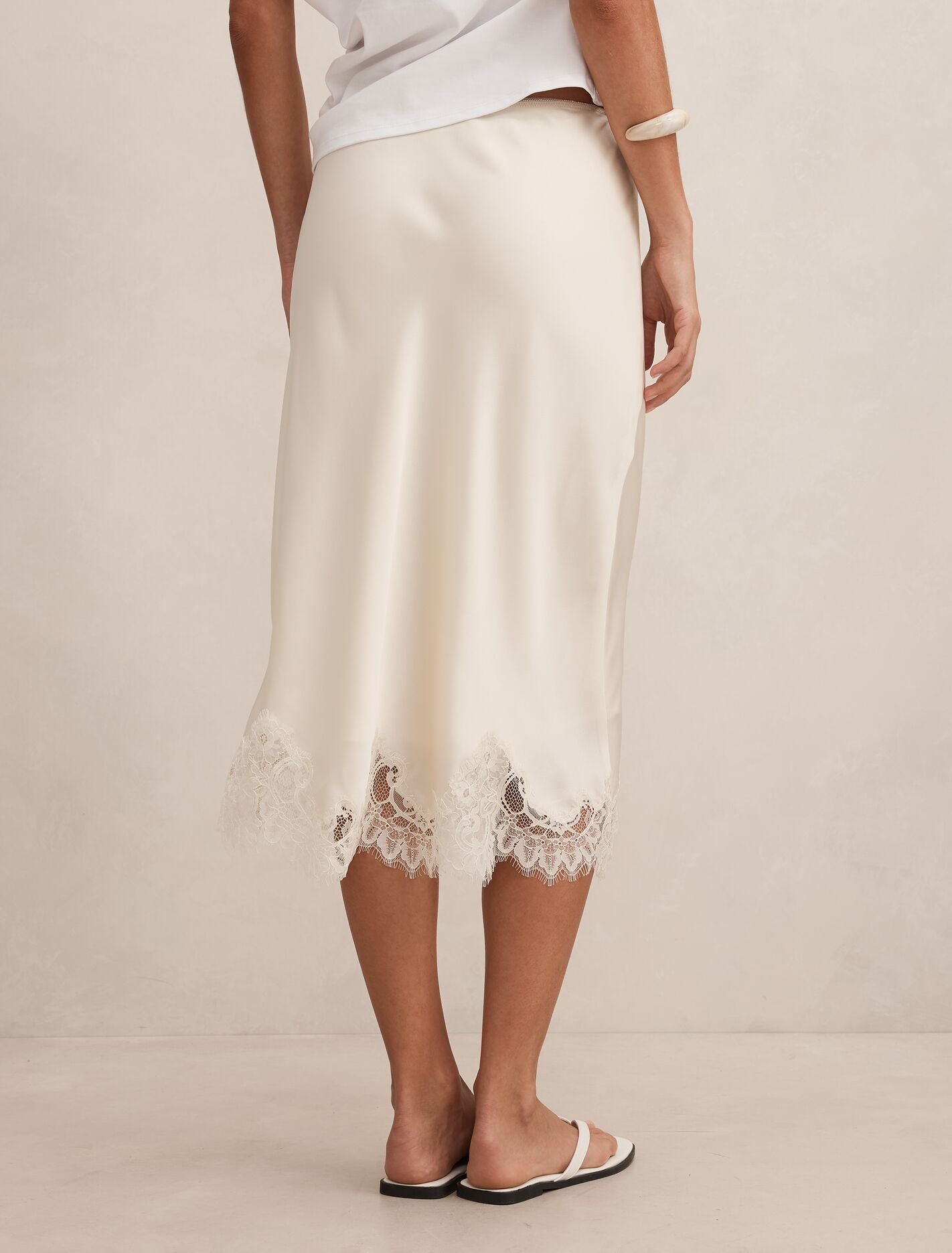 Liana Lace Satin Midi Skirt Forever New