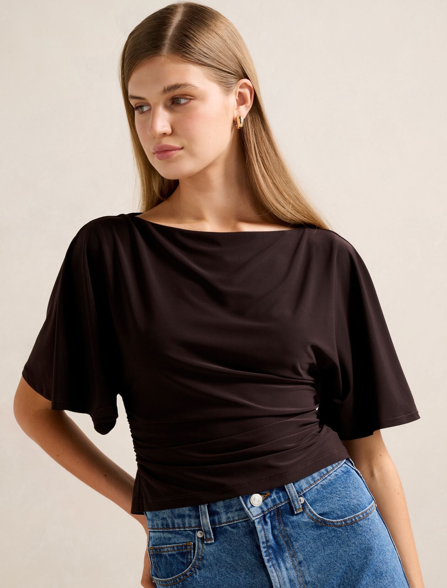 Paige Flutter Sleeve Tie Back Top