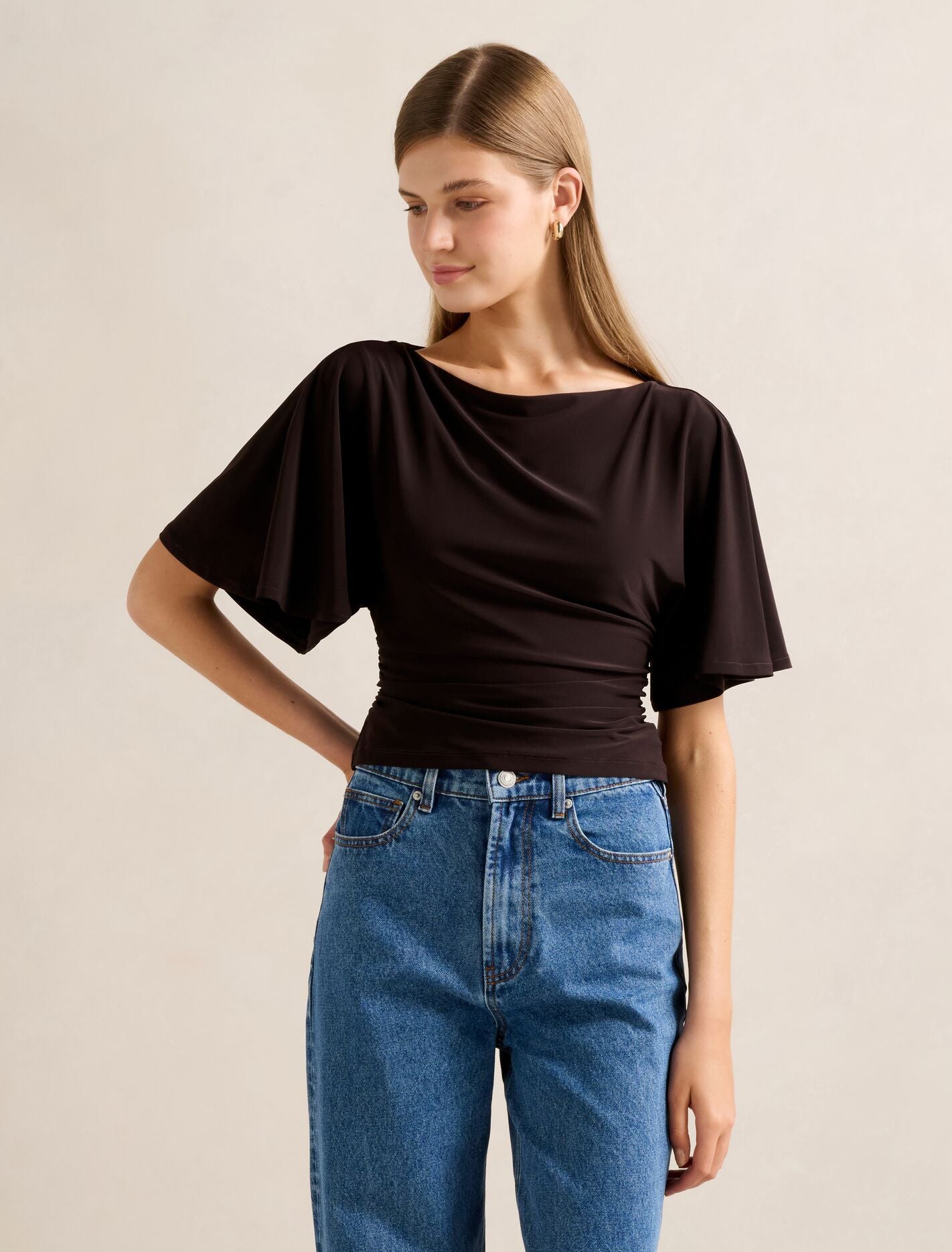 Paige Flutter Sleeve Tie Back Top