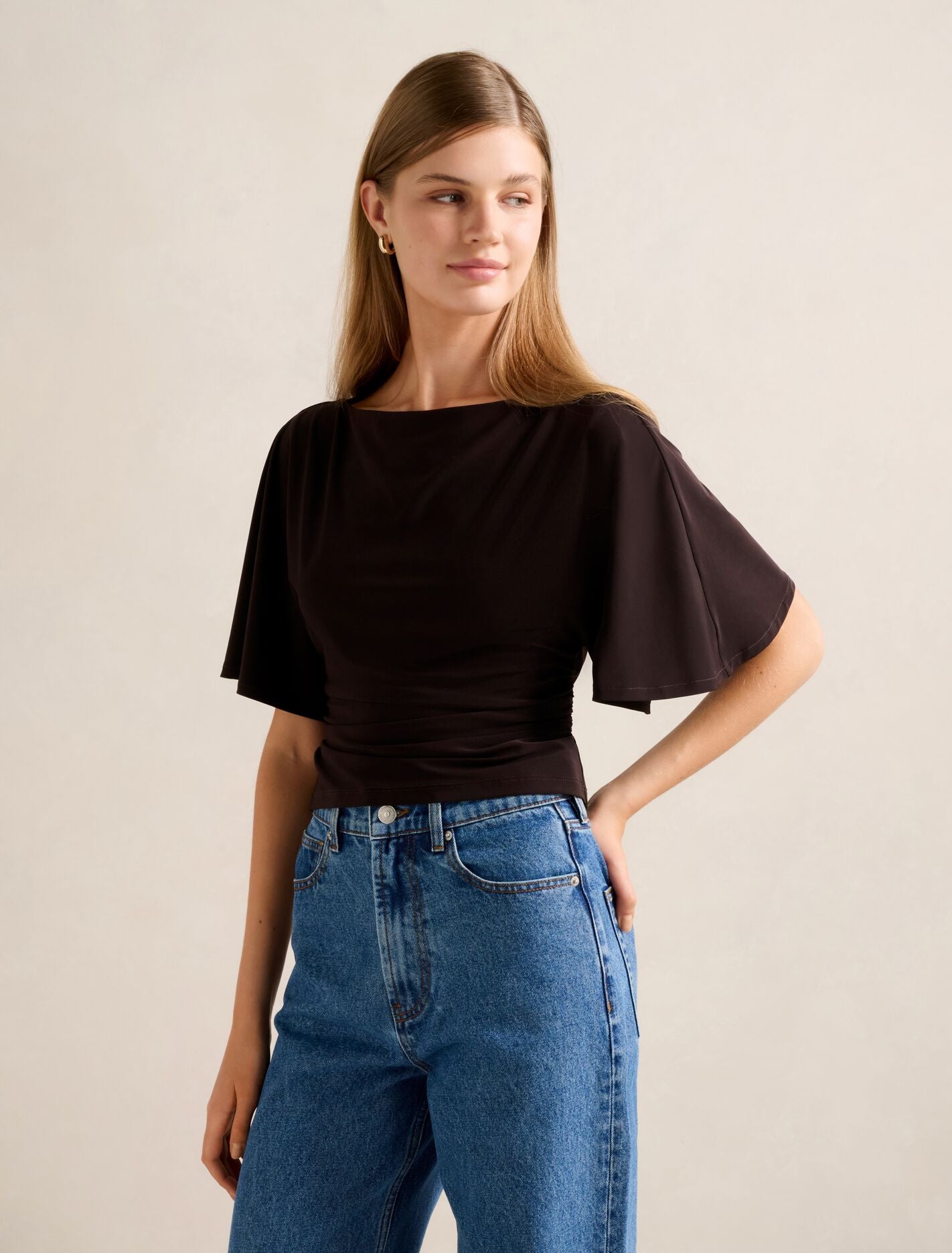 Paige Flutter Sleeve Tie Back Top