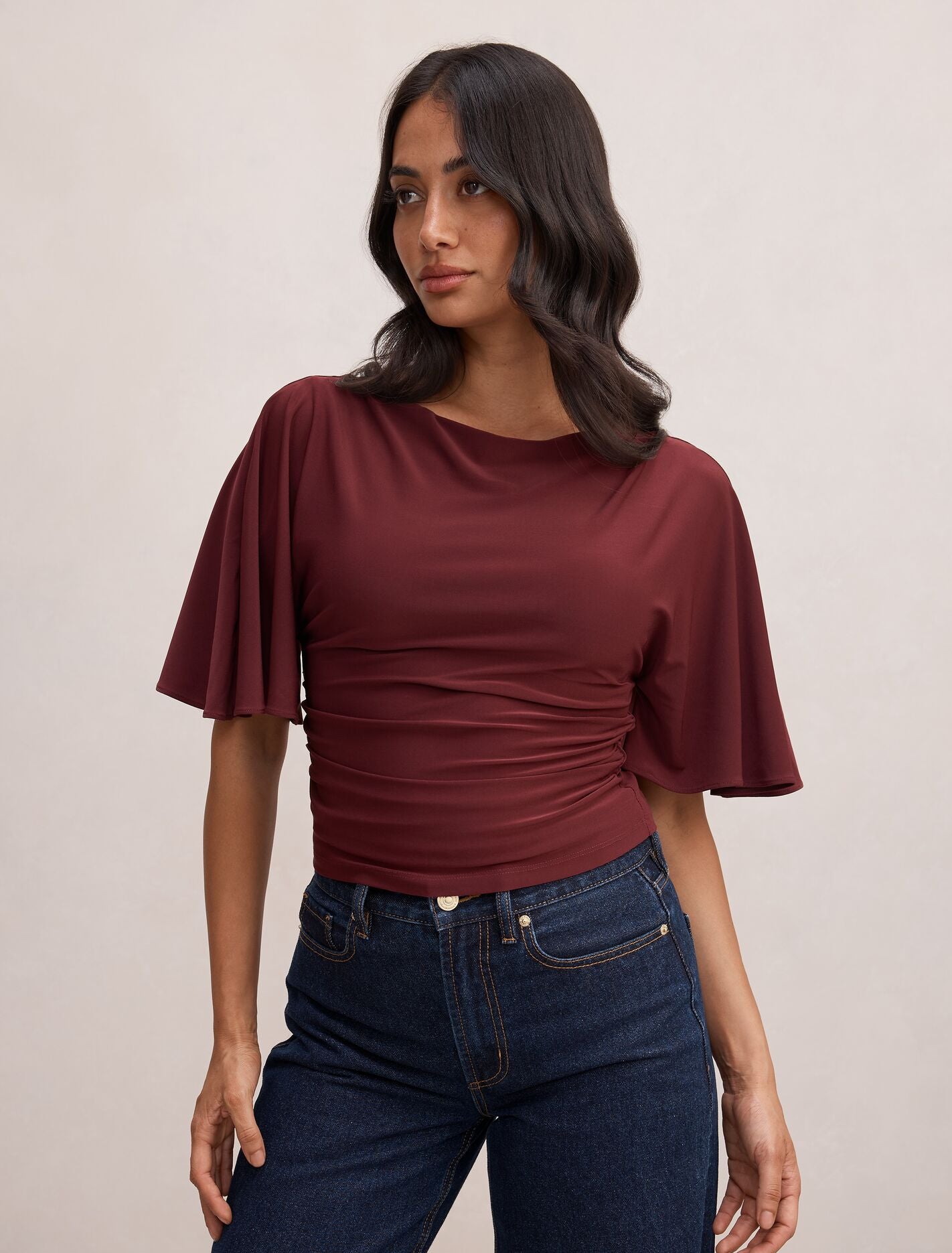 Paige Flutter Sleeve Tie Back Top