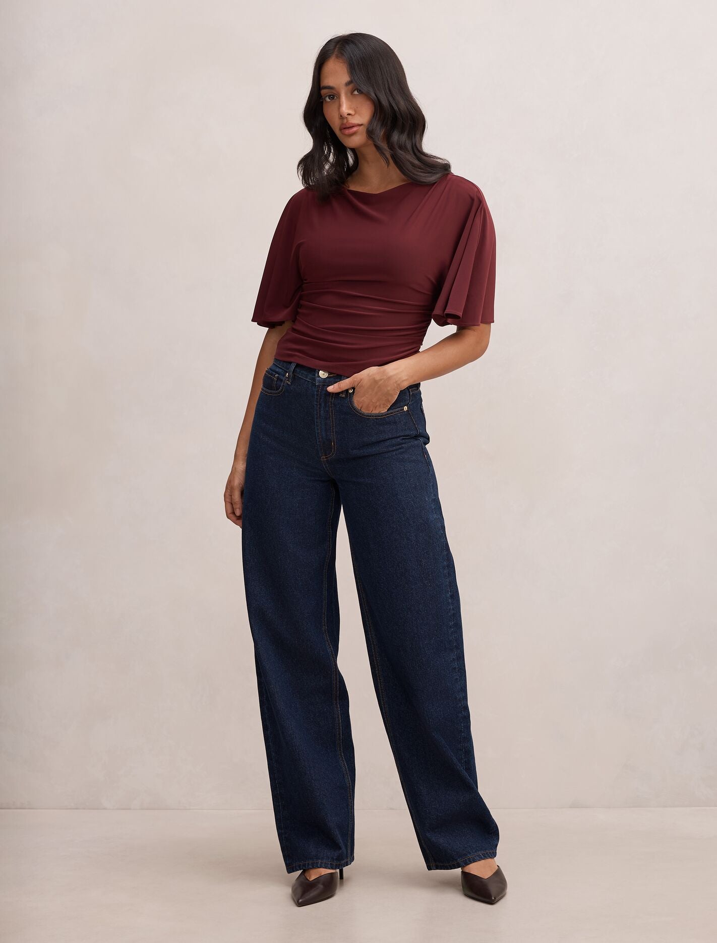 Paige Flutter Sleeve Tie Back Top
