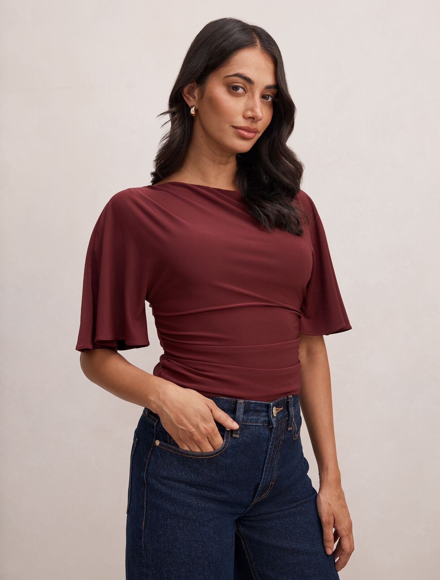 Paige Flutter Sleeve Tie Back Top