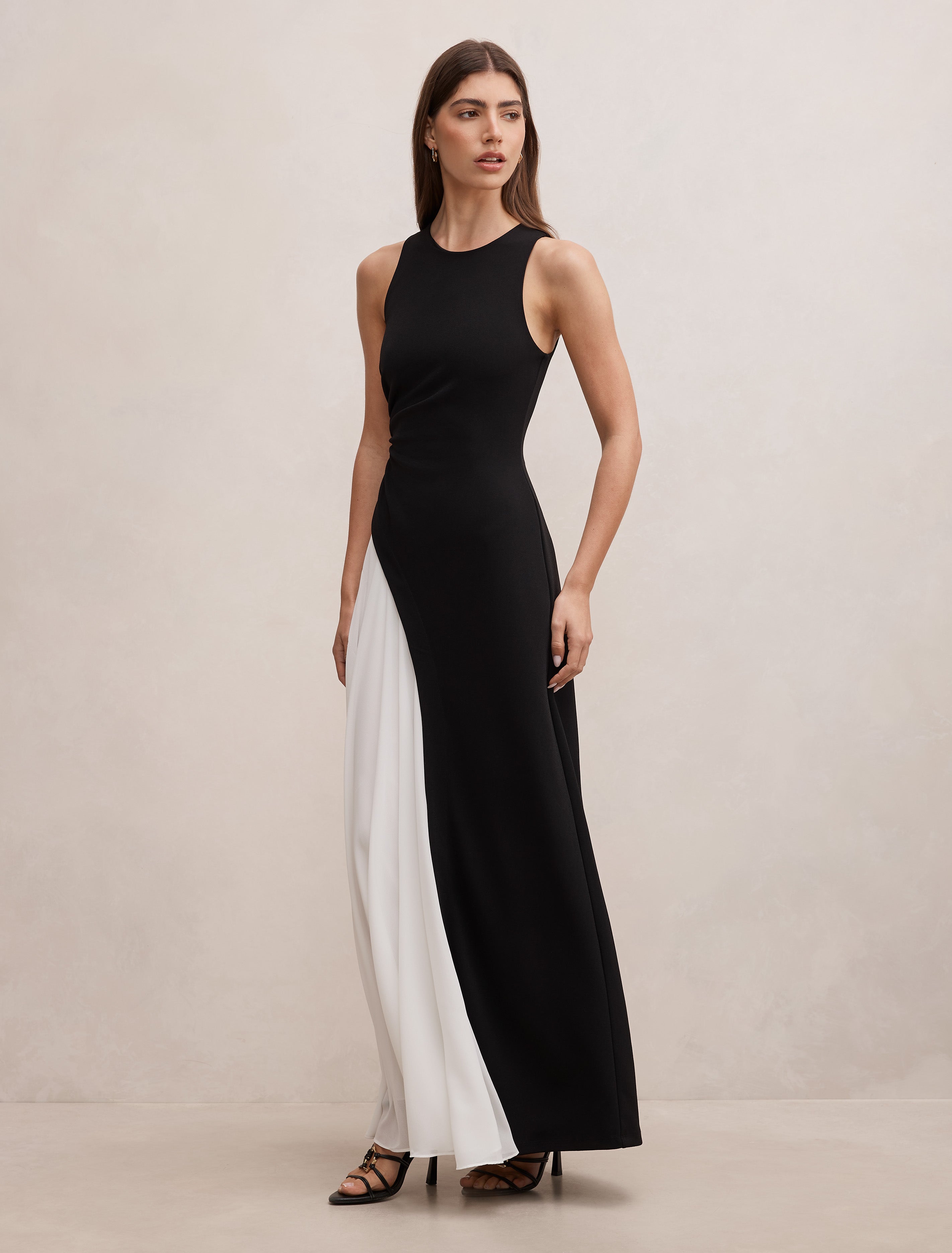 Candace Halter Contrast Maxi Dress
