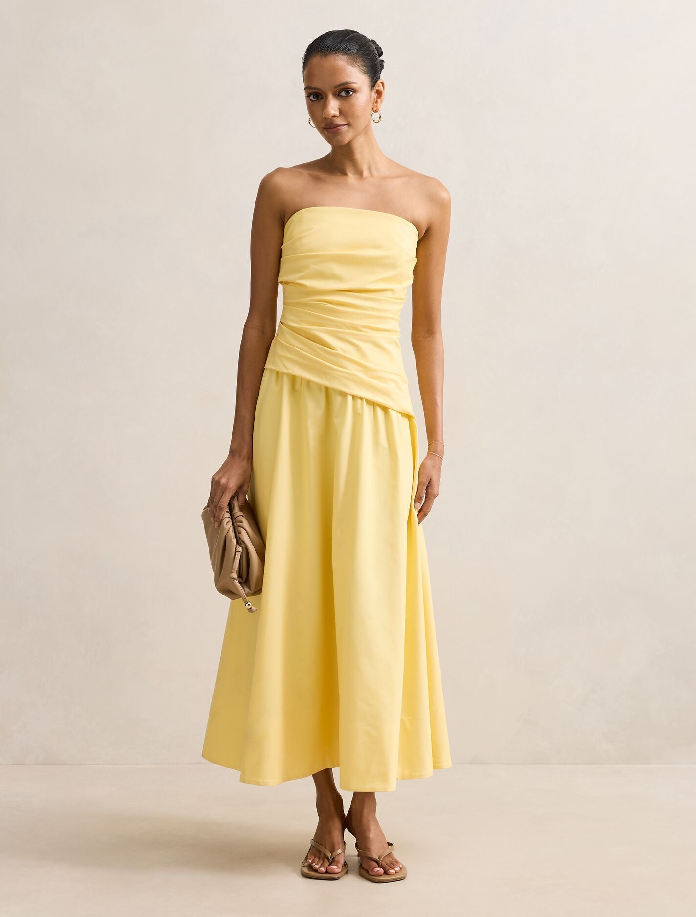 Ashton Petite Ruched Midi Dress