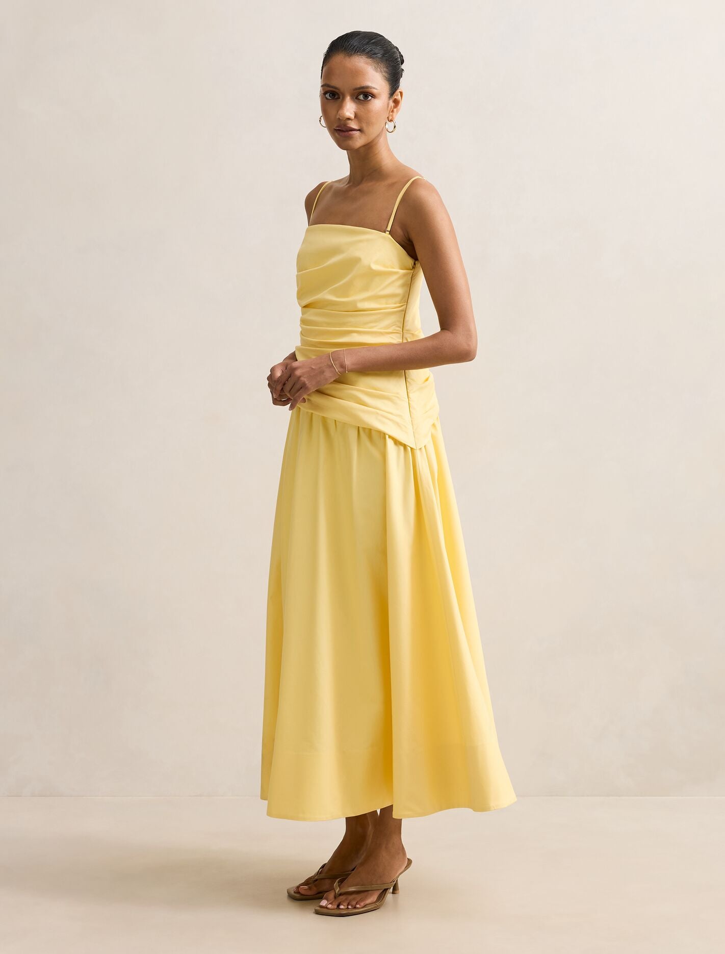 Ashton Petite Ruched Midi Dress