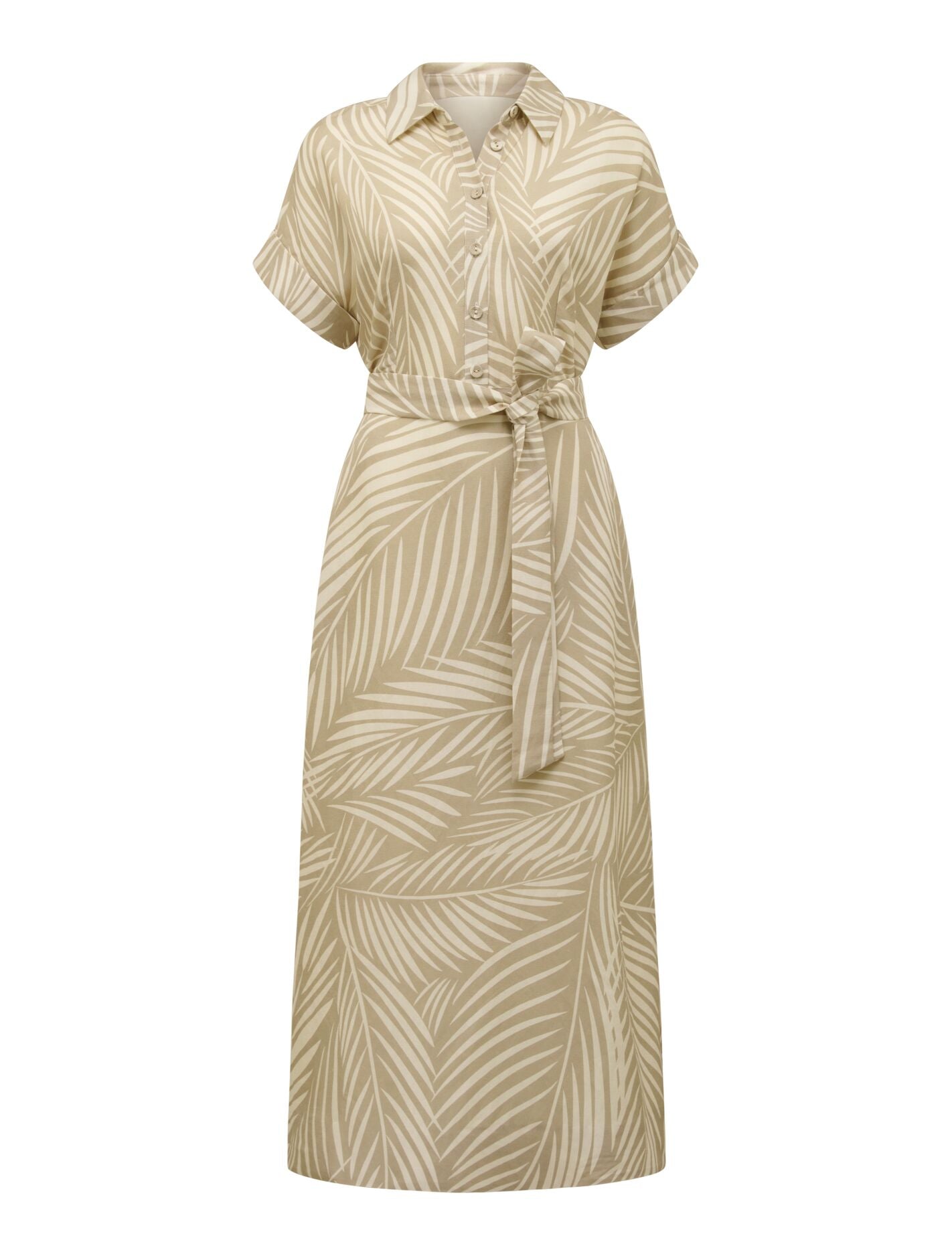 Hilary Belted Linen Midi Dress