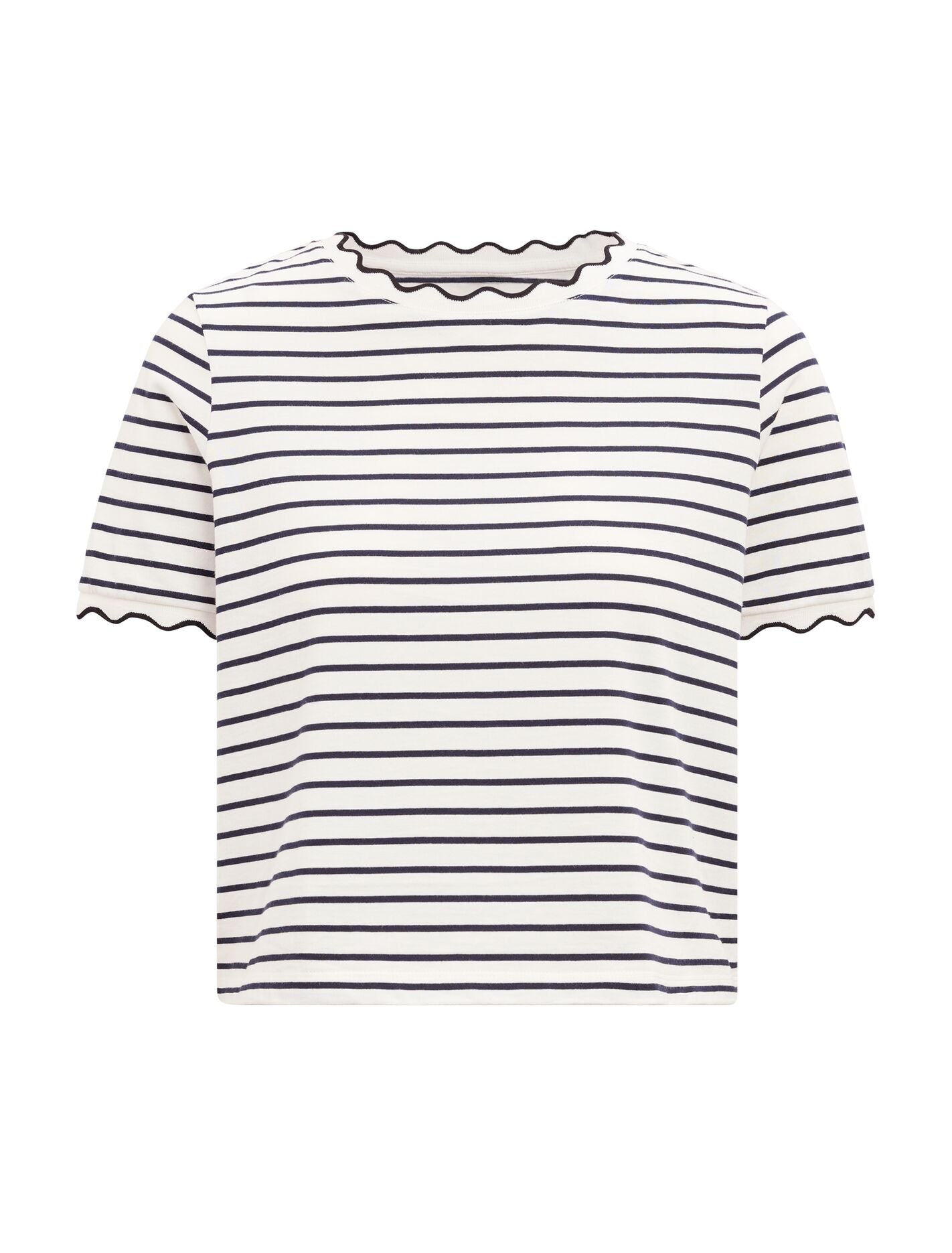 Dolly Stripe Scallop T-Shirt Forever New