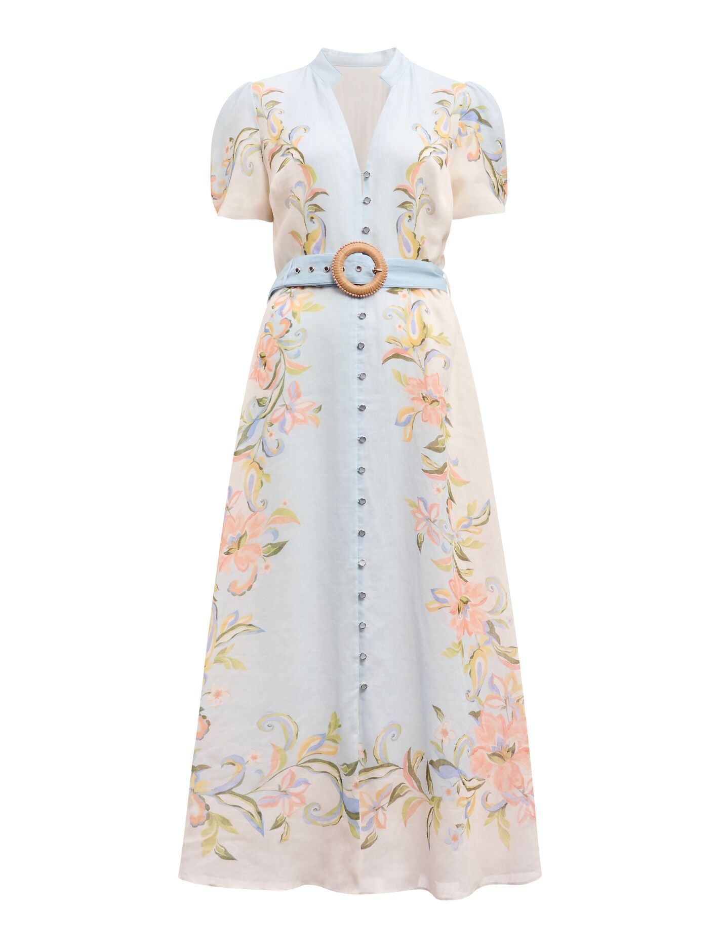 Briana Printed Shirt Dress Blue Ada Floral | Forever New