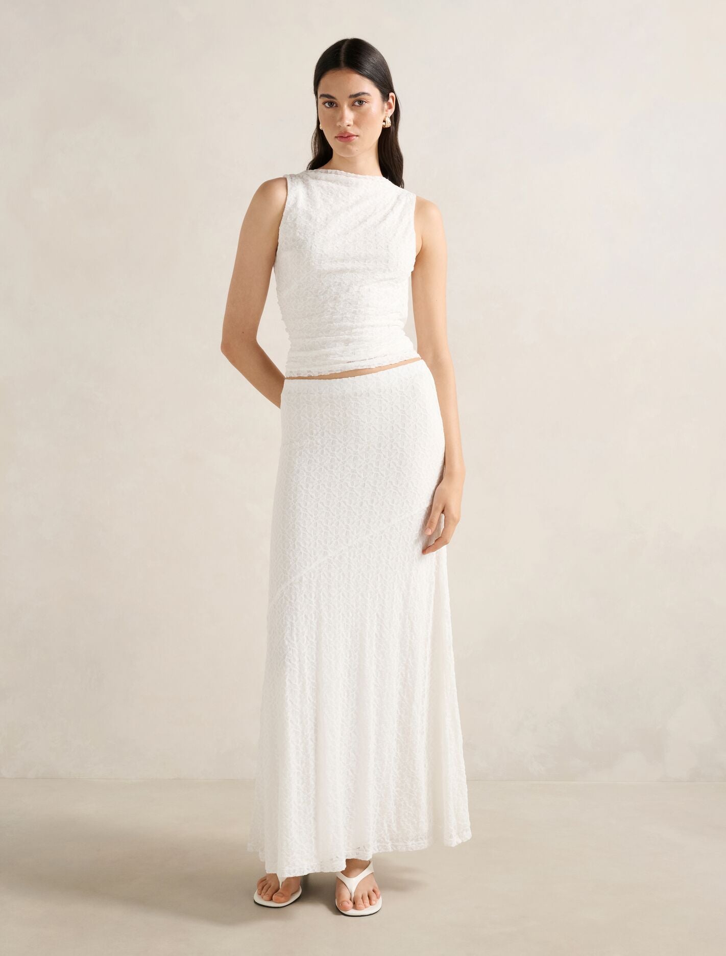 Tahlia Lace Maxi Skirt Porcelain Co-ord | Forever New
