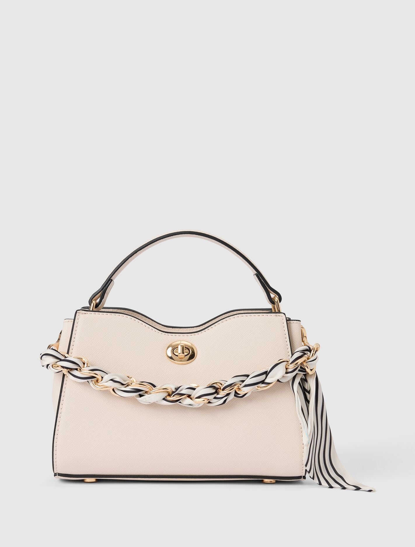 Victoria Scarf Lock Top Handle Bag Ivory | Forever New
