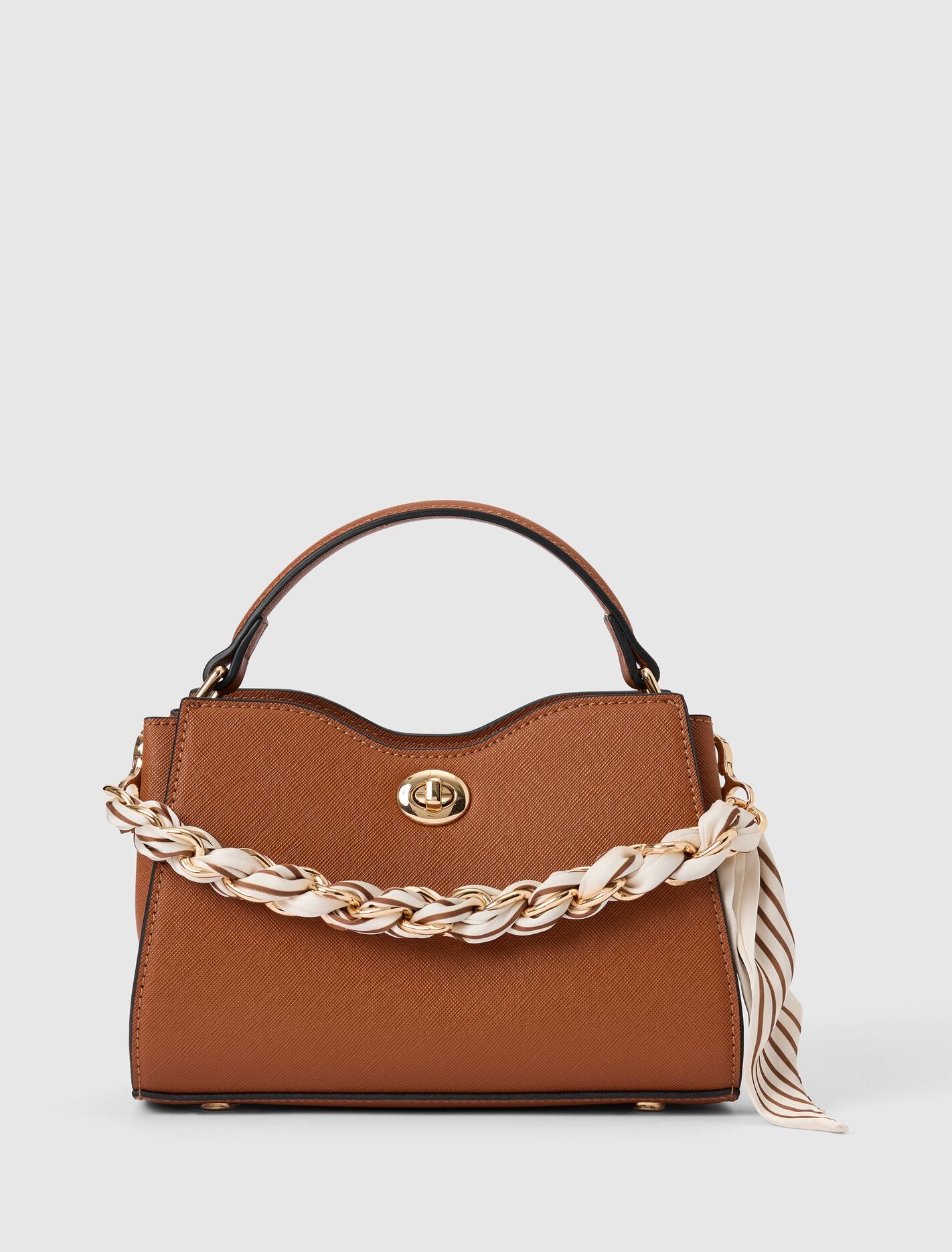 Victoria Scarf Lock Top Handle Bag Ivory | Forever New