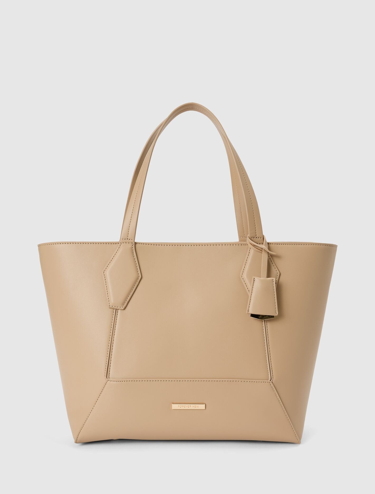 Christina Classic Panel Large Tote Bag Nude | Forever New