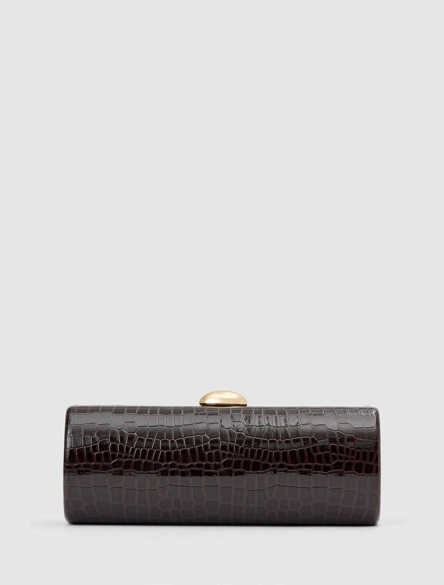 Adeline East West Hardcase Clutch 0 Chocolate Croc Forever New