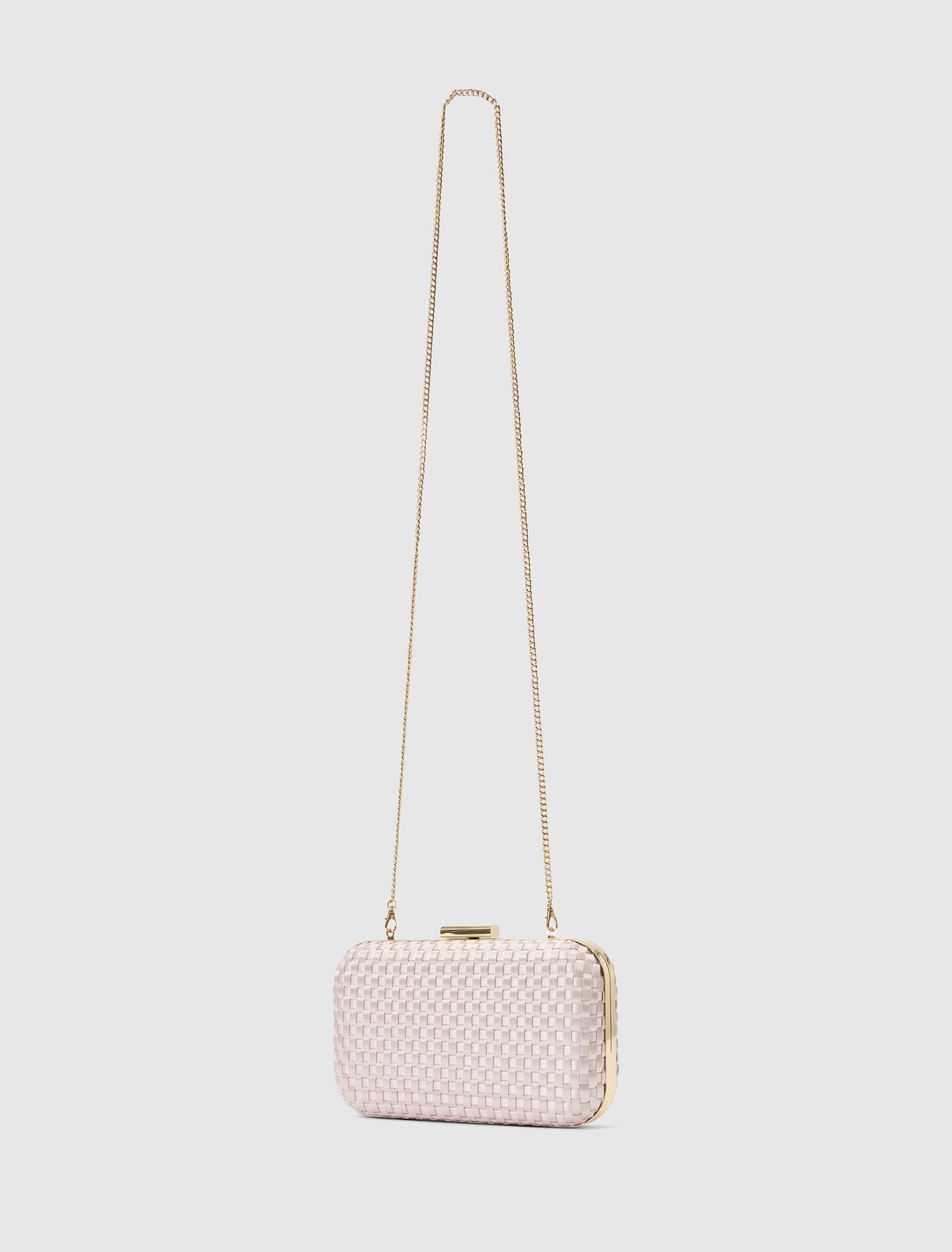 Savannah Satin Weave Hardcase Clutch Forever New