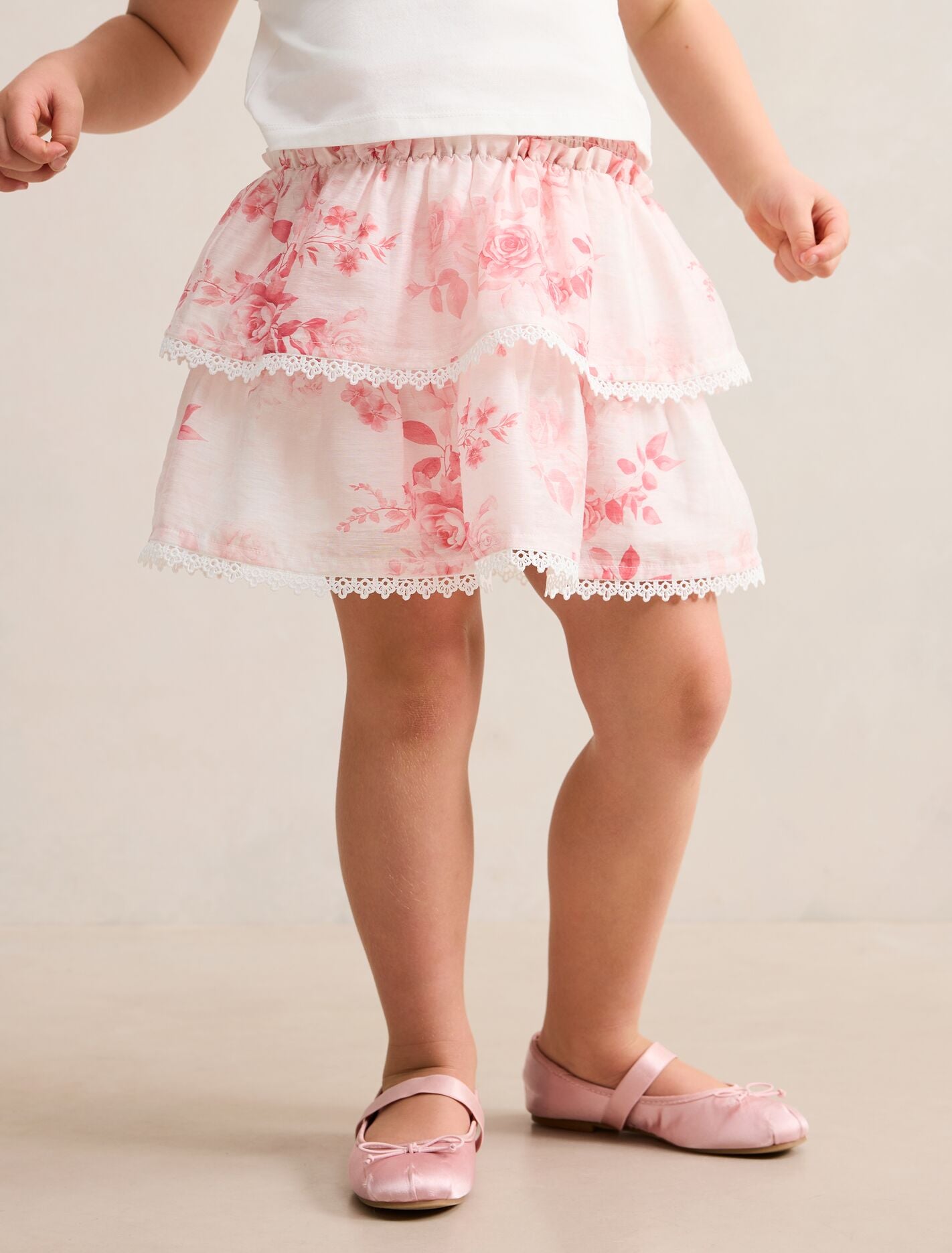 Anastasia Girls Shirred Tiered Skirt Rosina Floral Forever New