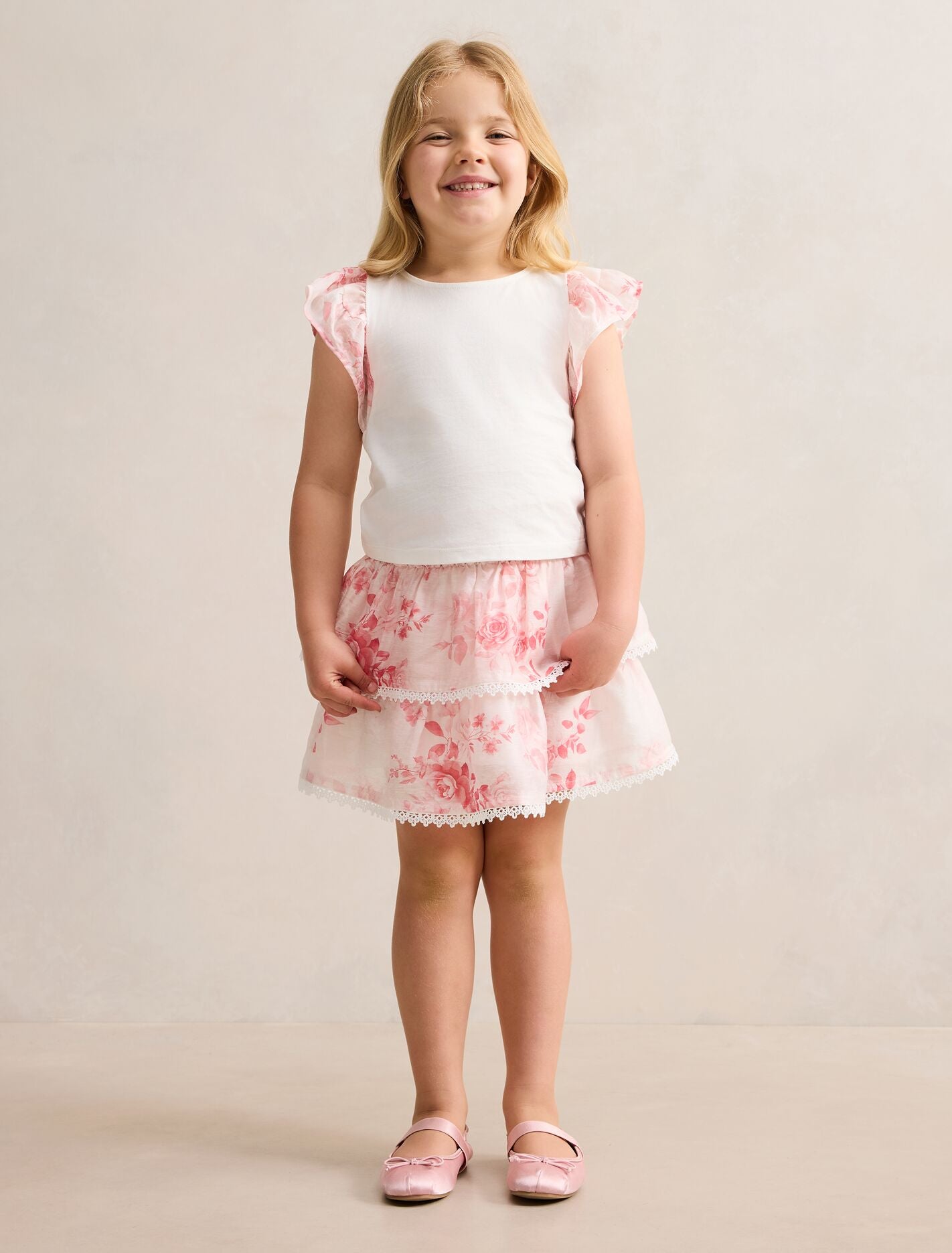 Anastasia Girls Shirred Tiered Skirt Forever New