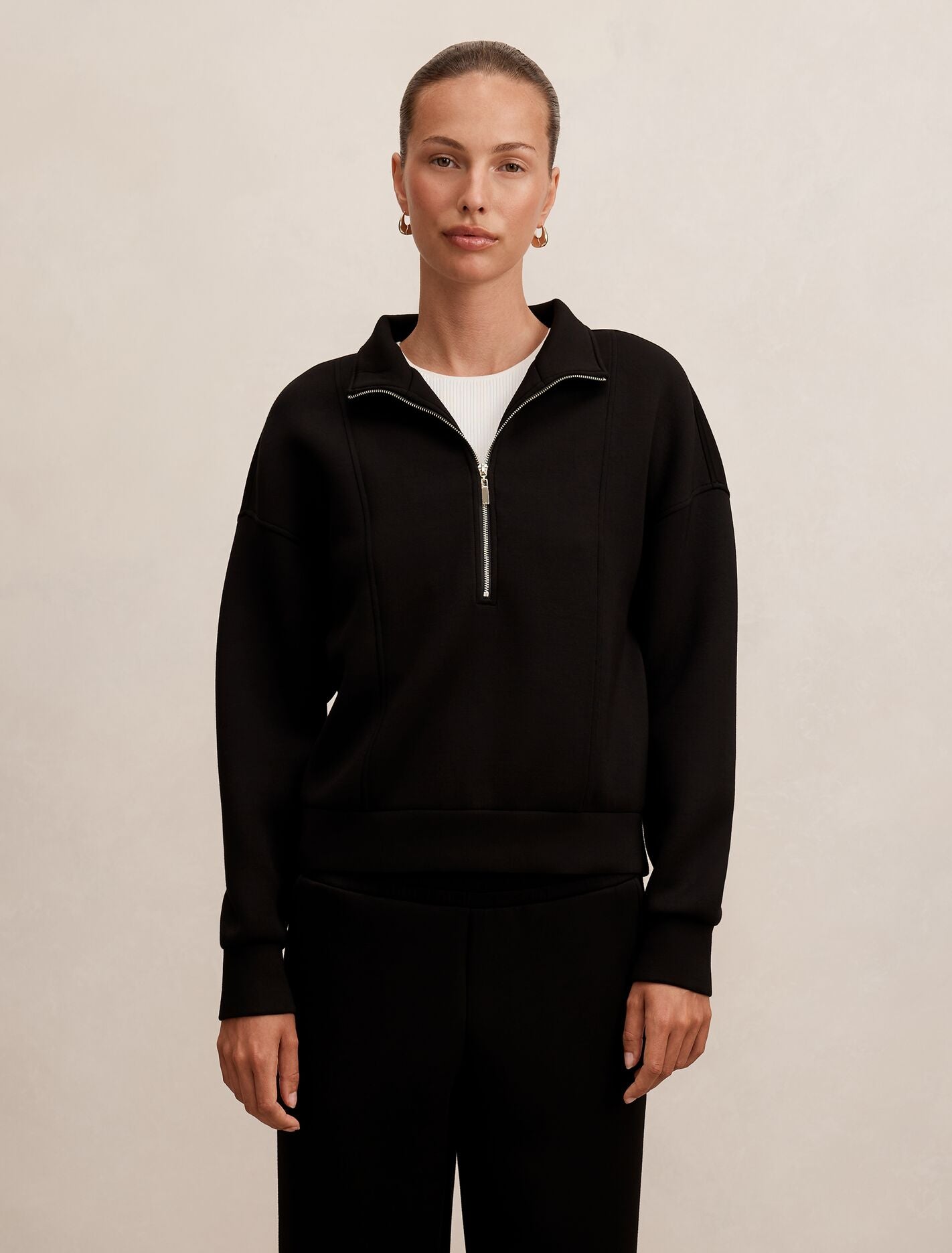 Heidi Seam Detail Lounge Jumper Black | Forever New