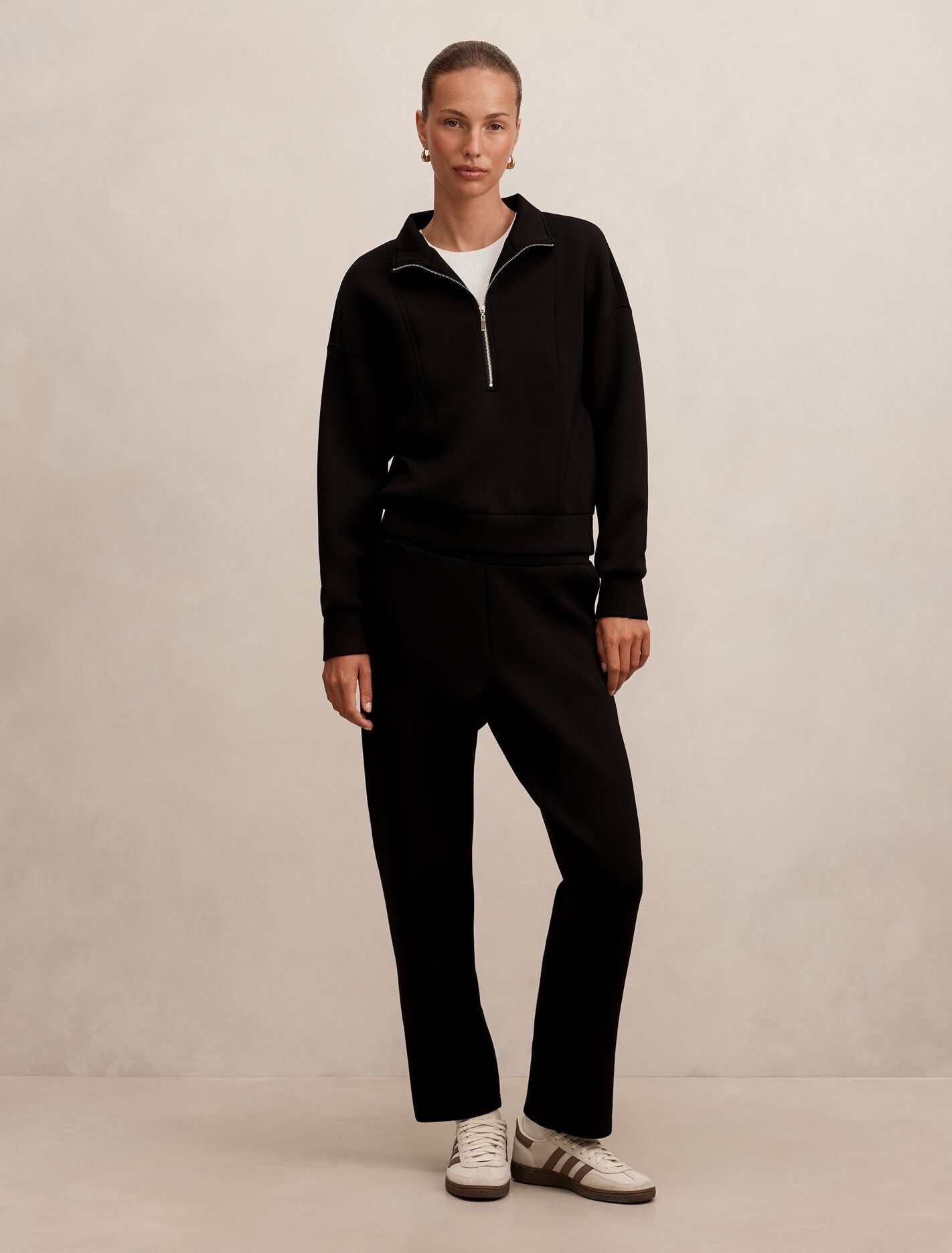 Heidi Seam Detail Lounge Jumper Black | Forever New
