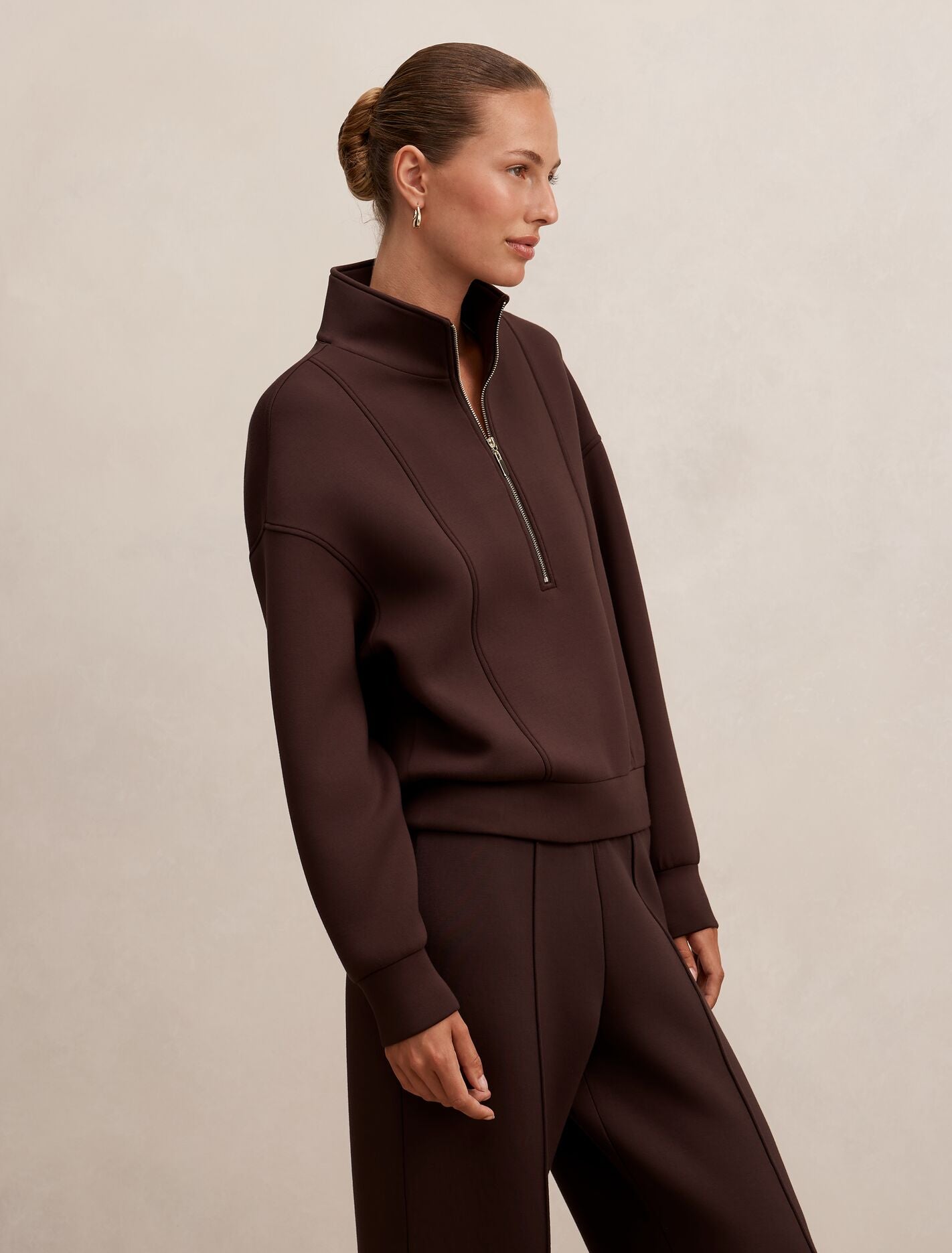 Heidi Seam Detail Lounge Jumper Chocolate | Forever New