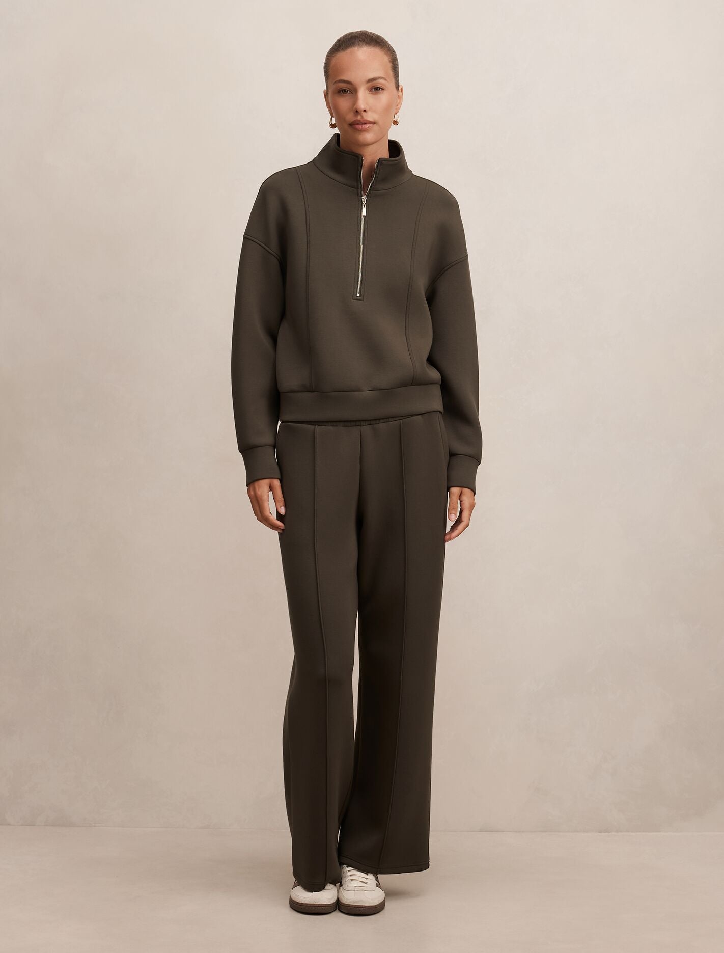 Heidi Seam Detail Lounge Jumper Sage Moss | Forever New
