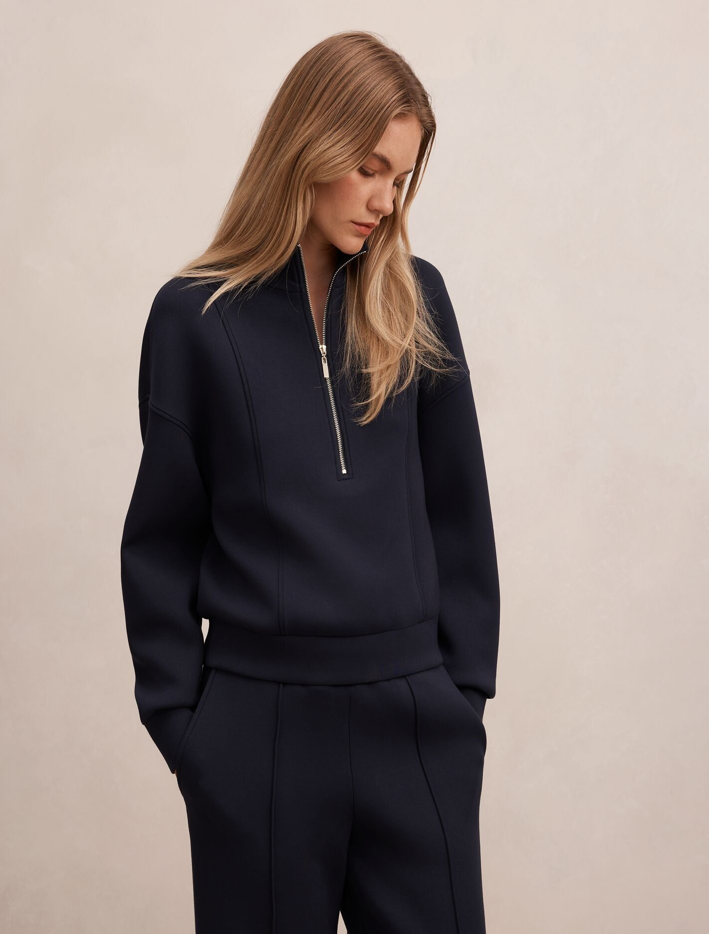 Heidi Seam Detail Lounge Jumper Sage Moss | Forever New
