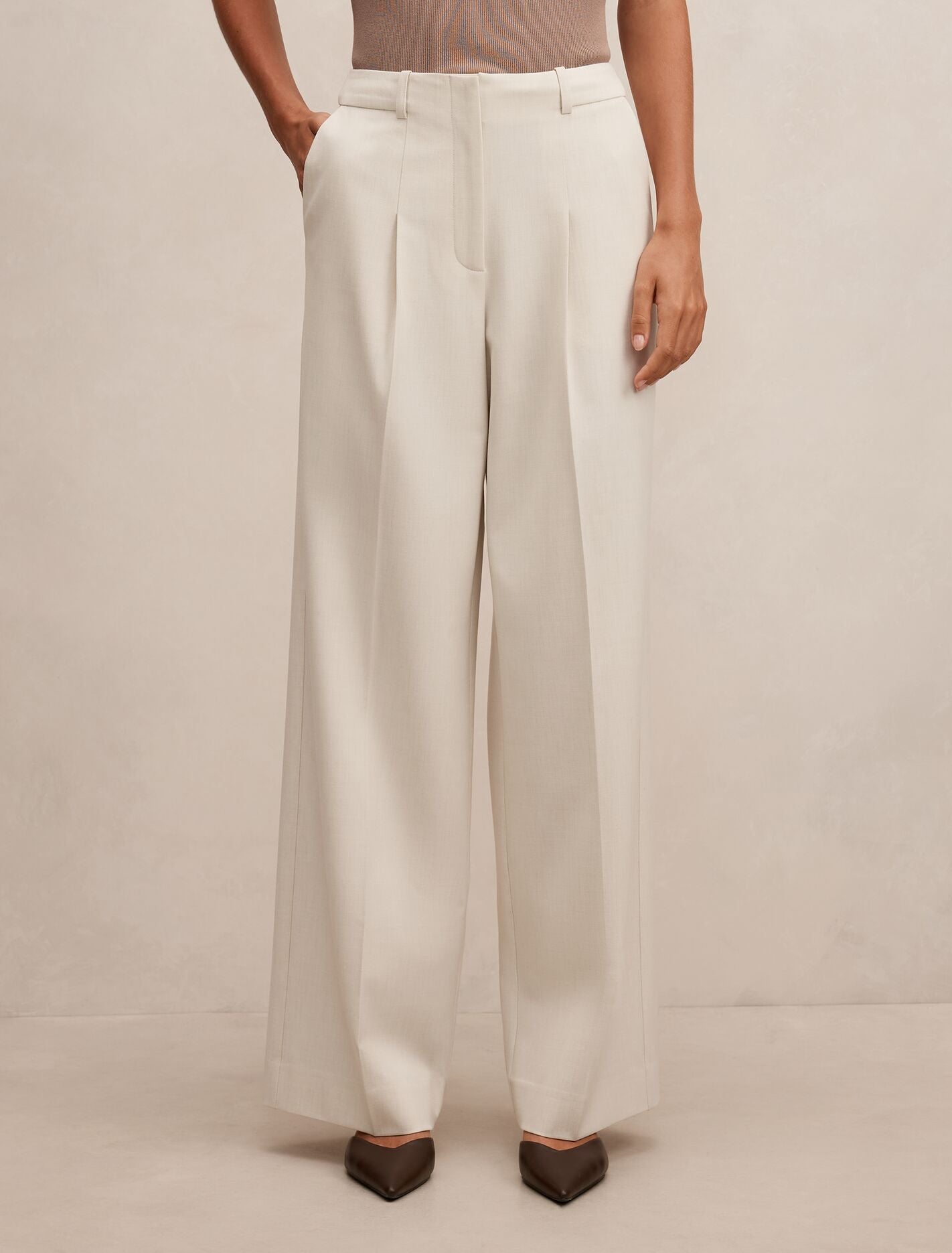 Tessa Wide Leg Pants Cream Suit | Forever New
