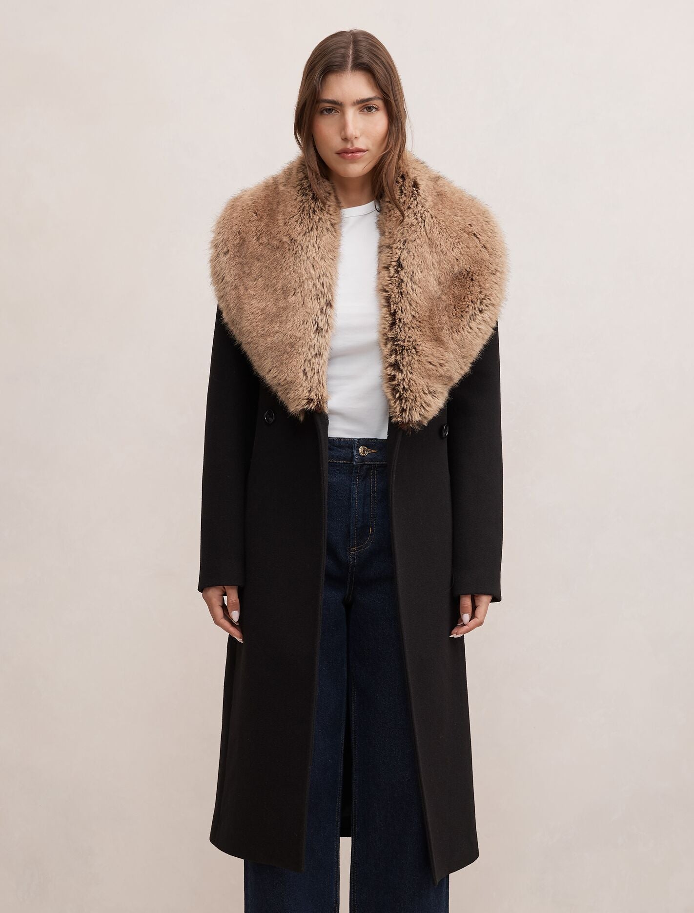 Shelby Faux Fur Collar Coat Forever New