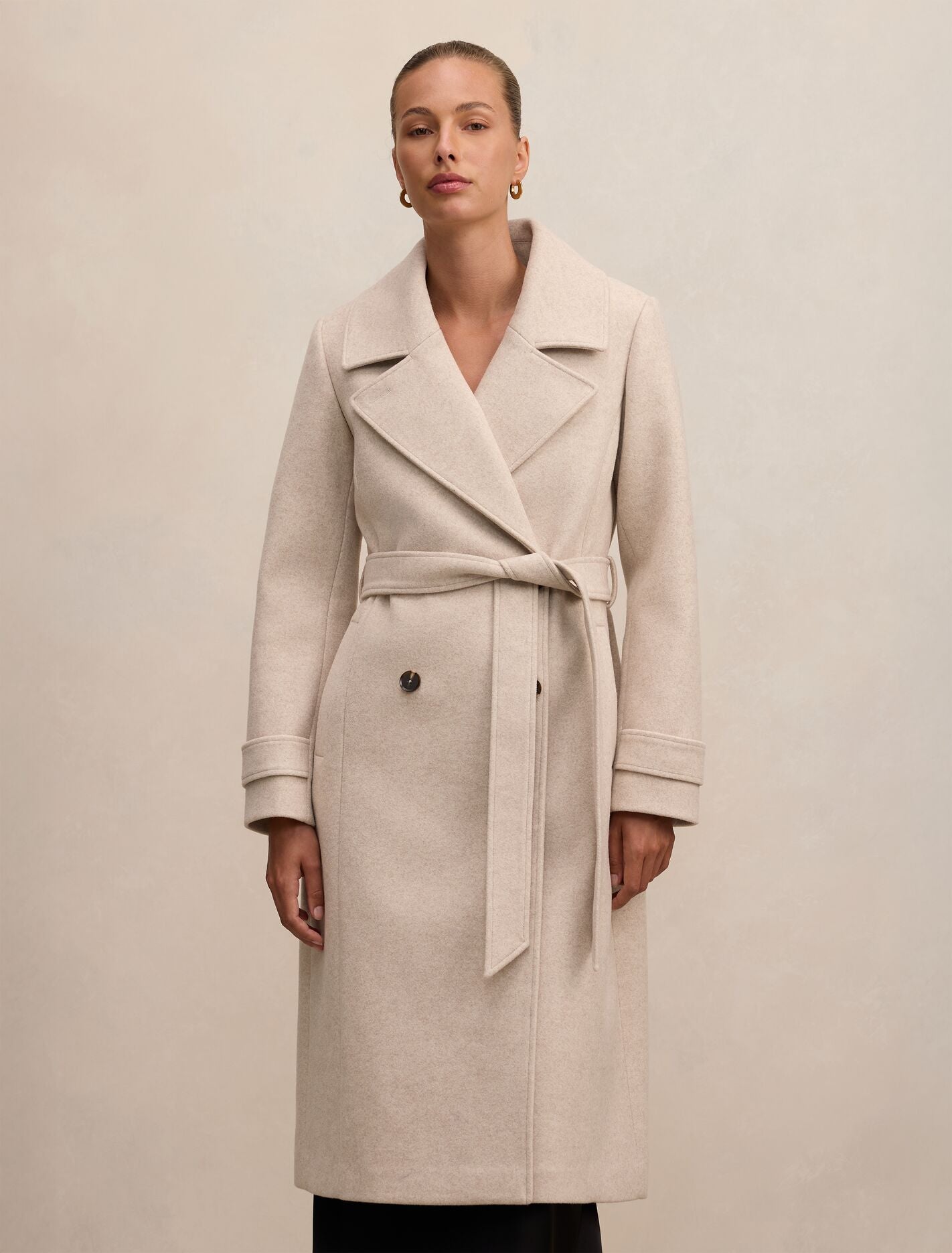 Ineedmoreshoes A-LINE NYLON COAT ベージュ36 Sandy Belted Coat Mink Marle | Forever New
