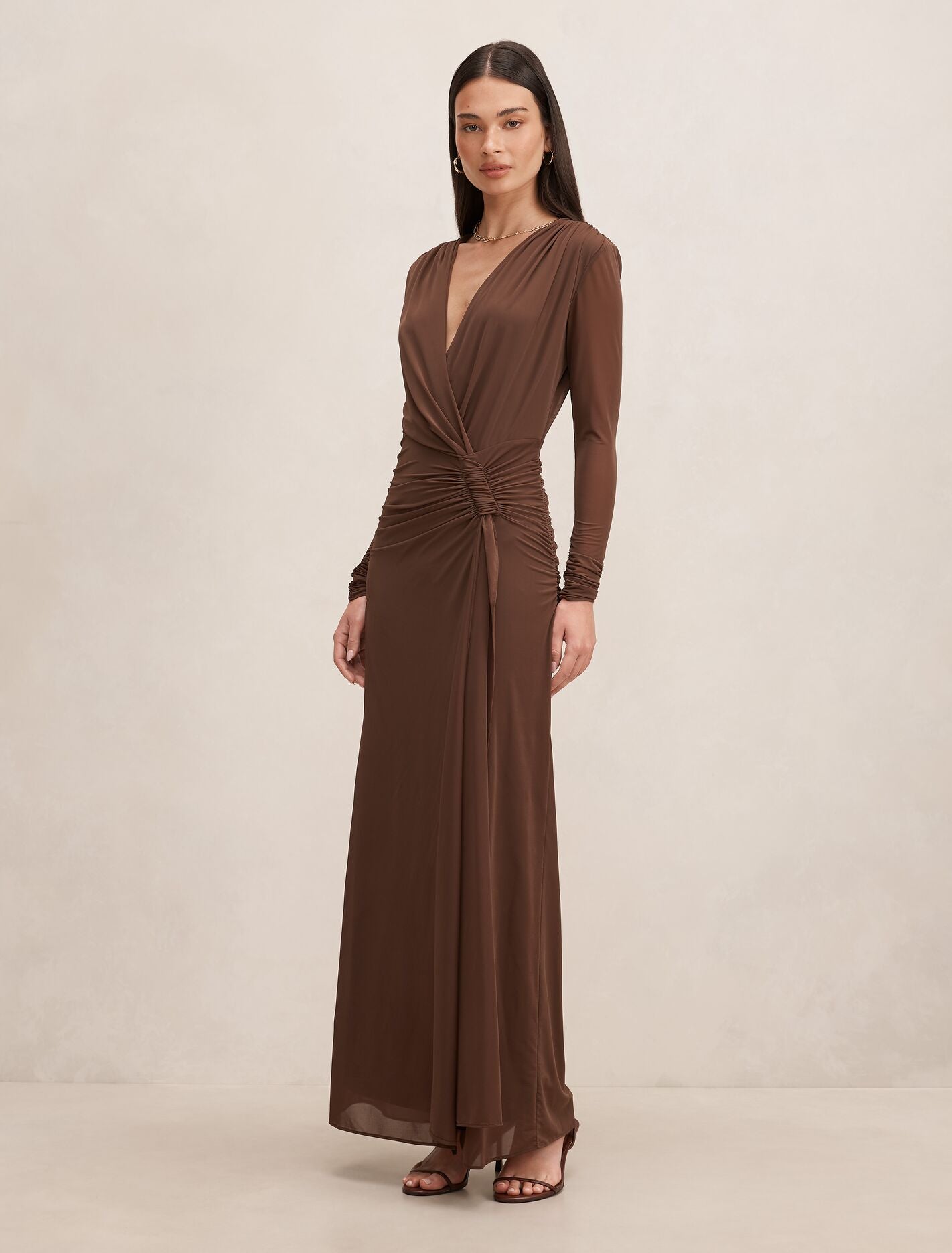 Amara Draped Mesh Maxi Dress Forever New