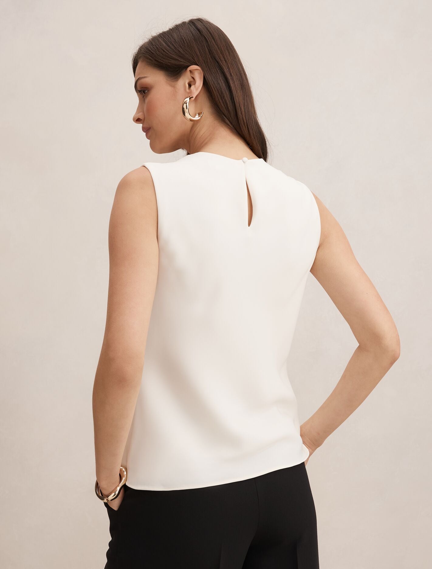 Scout Sleeveless Drape Top Classic Ivory | Forever New
