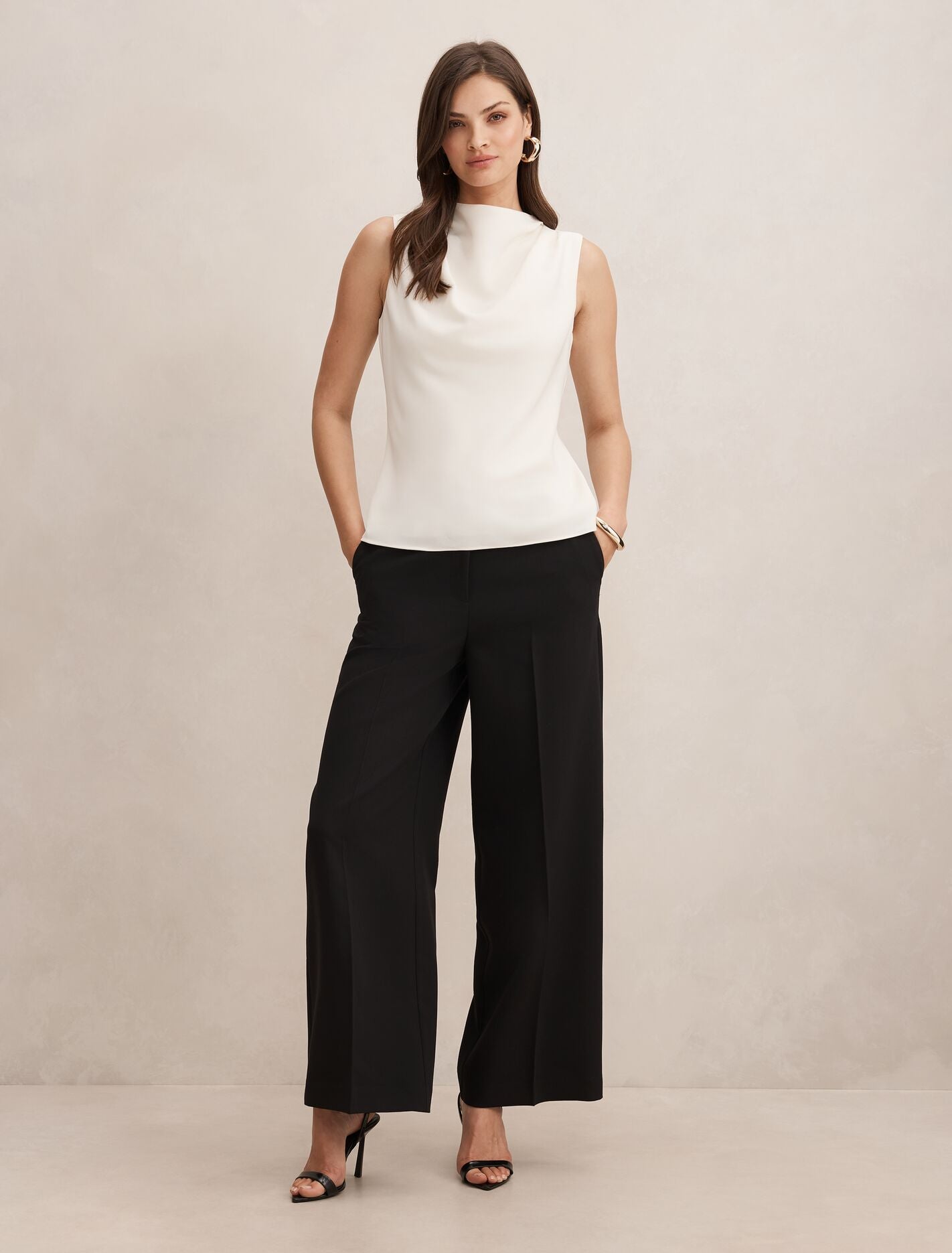 トップス STAND DRAPE PULLOVER Scout Sleeveless Drape Top Classic Ivory | Forever New